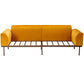 Modern Velvet Sofa with Two Pillows, Mustard FredCo