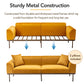 Modern Velvet Sofa with Two Pillows, Mustard FredCo
