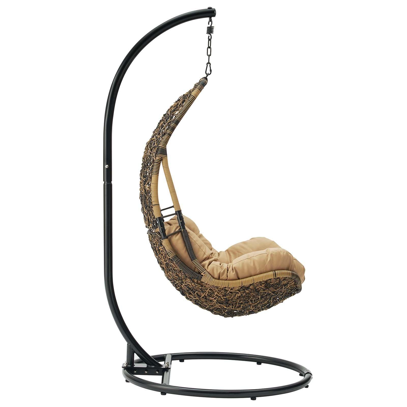 Modway Abate Wicker Rattan Outdoor Patio Swing Chair FredCo