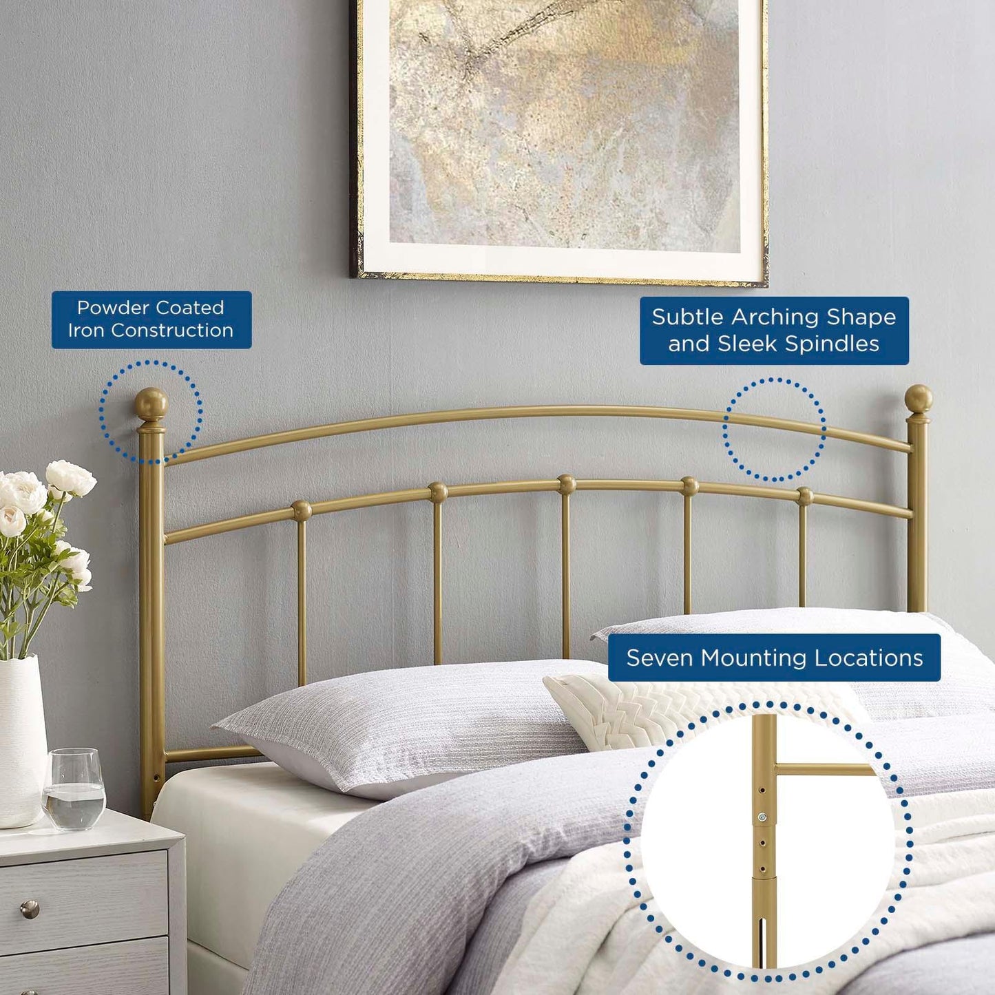 Modway Abigail Metal Headboard FredCo