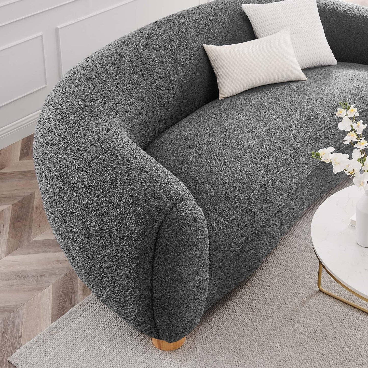 Modway Abundant Boucle Upholstered Fabric Sofa FredCo