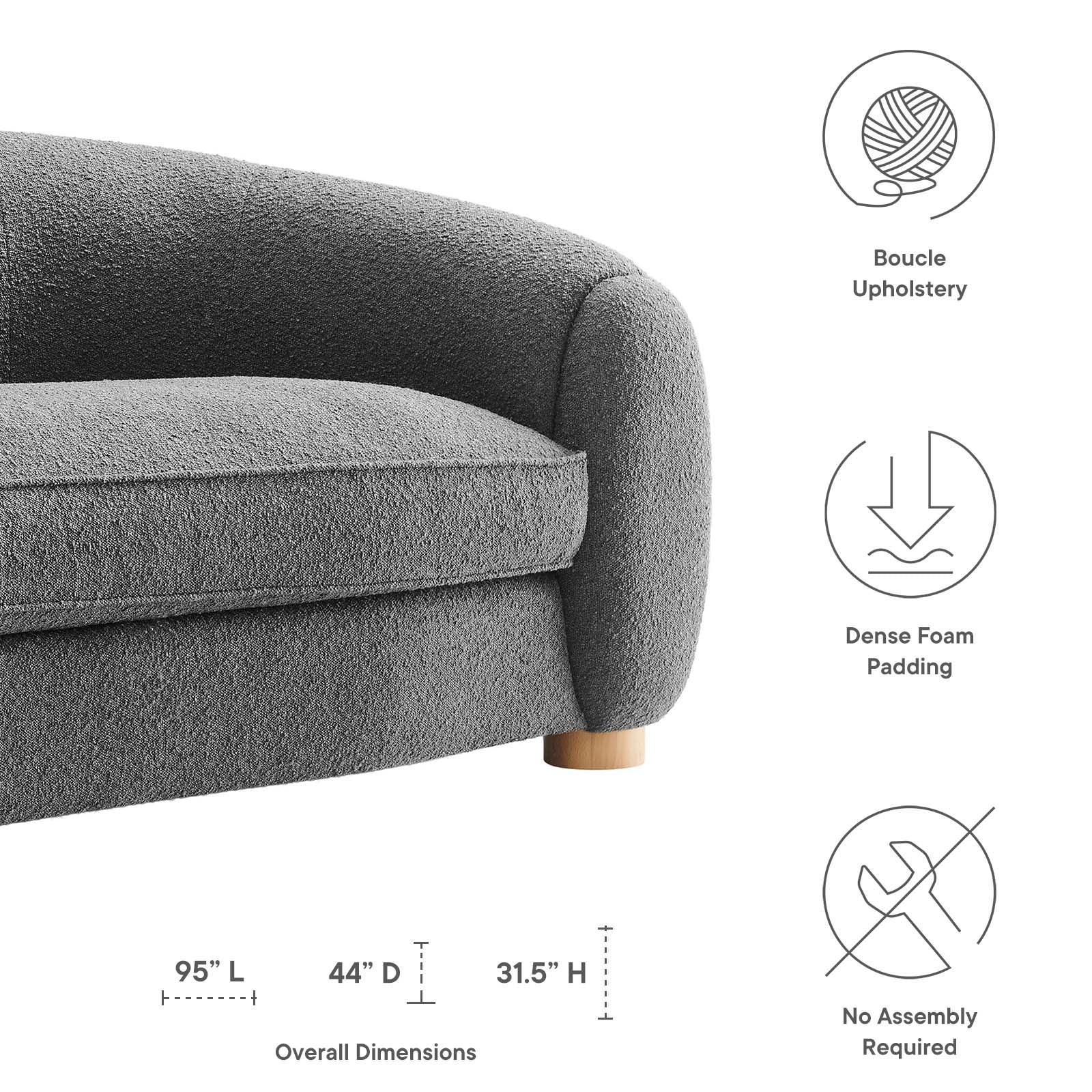 Modway Abundant Boucle Upholstered Fabric Sofa FredCo