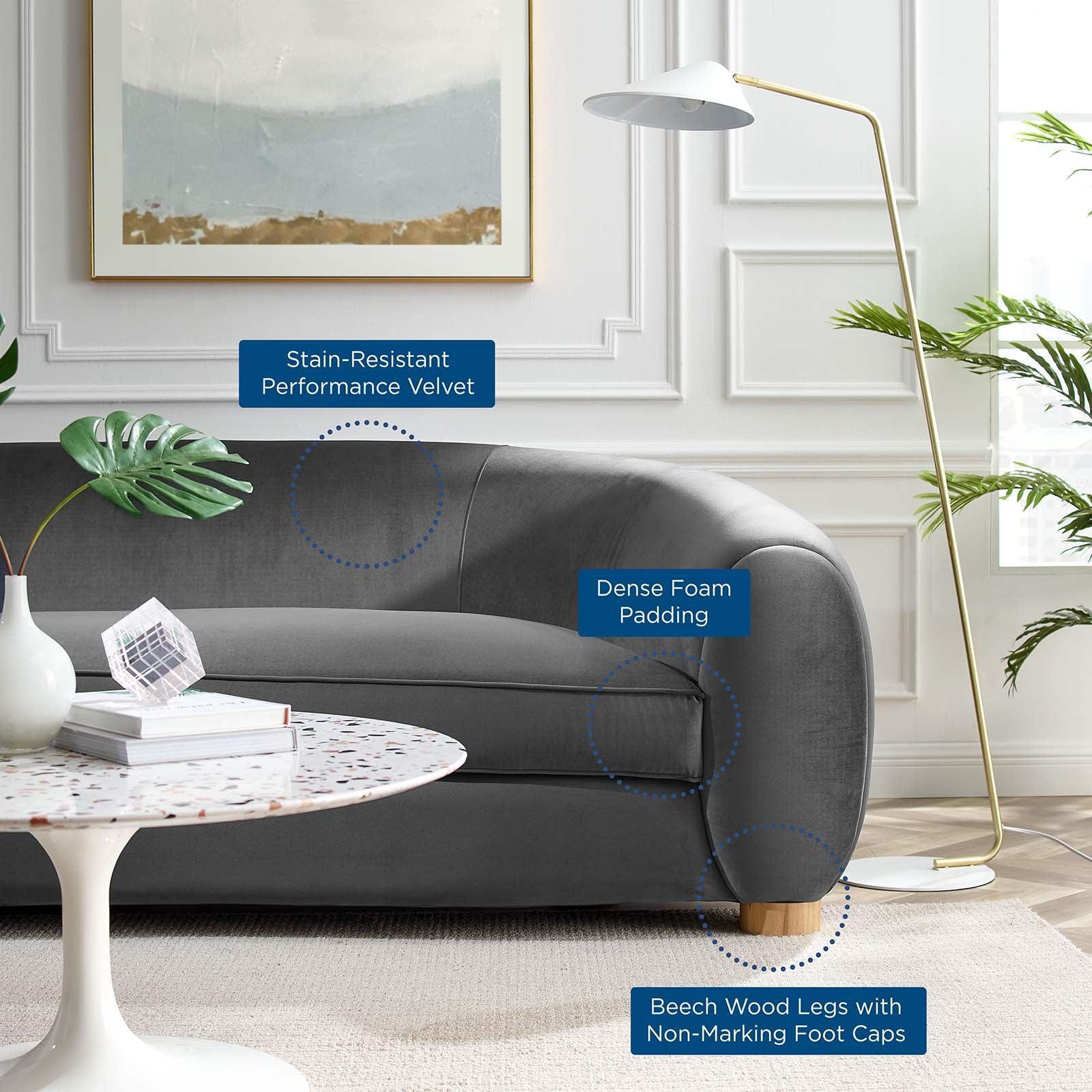 Modway Abundant Performance Velvet Sofa FredCo