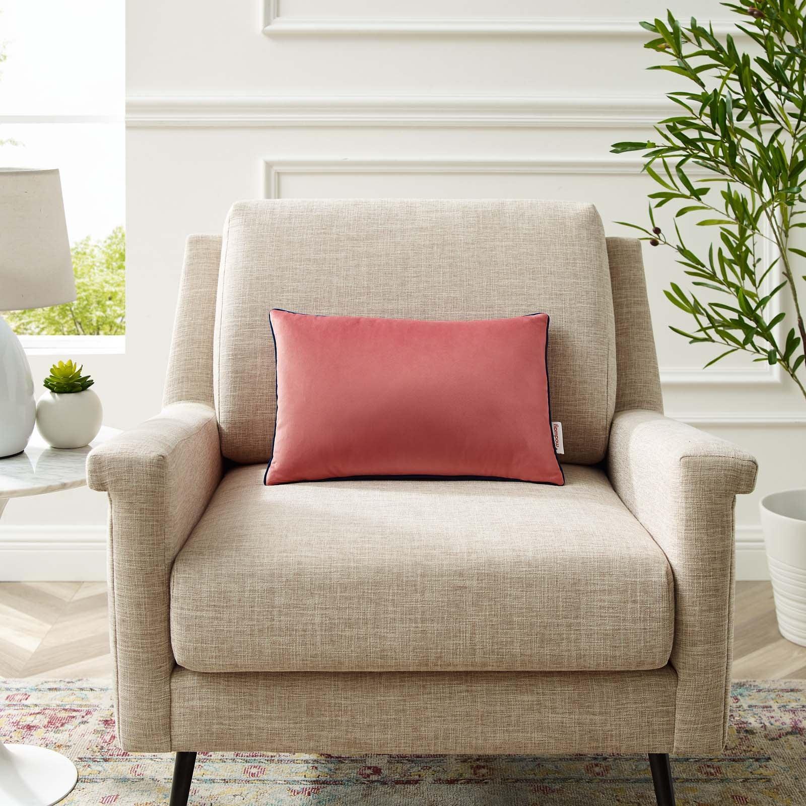 Modway Accentuate 18" Lumbar Performance Velvet Throw Pillow FredCo