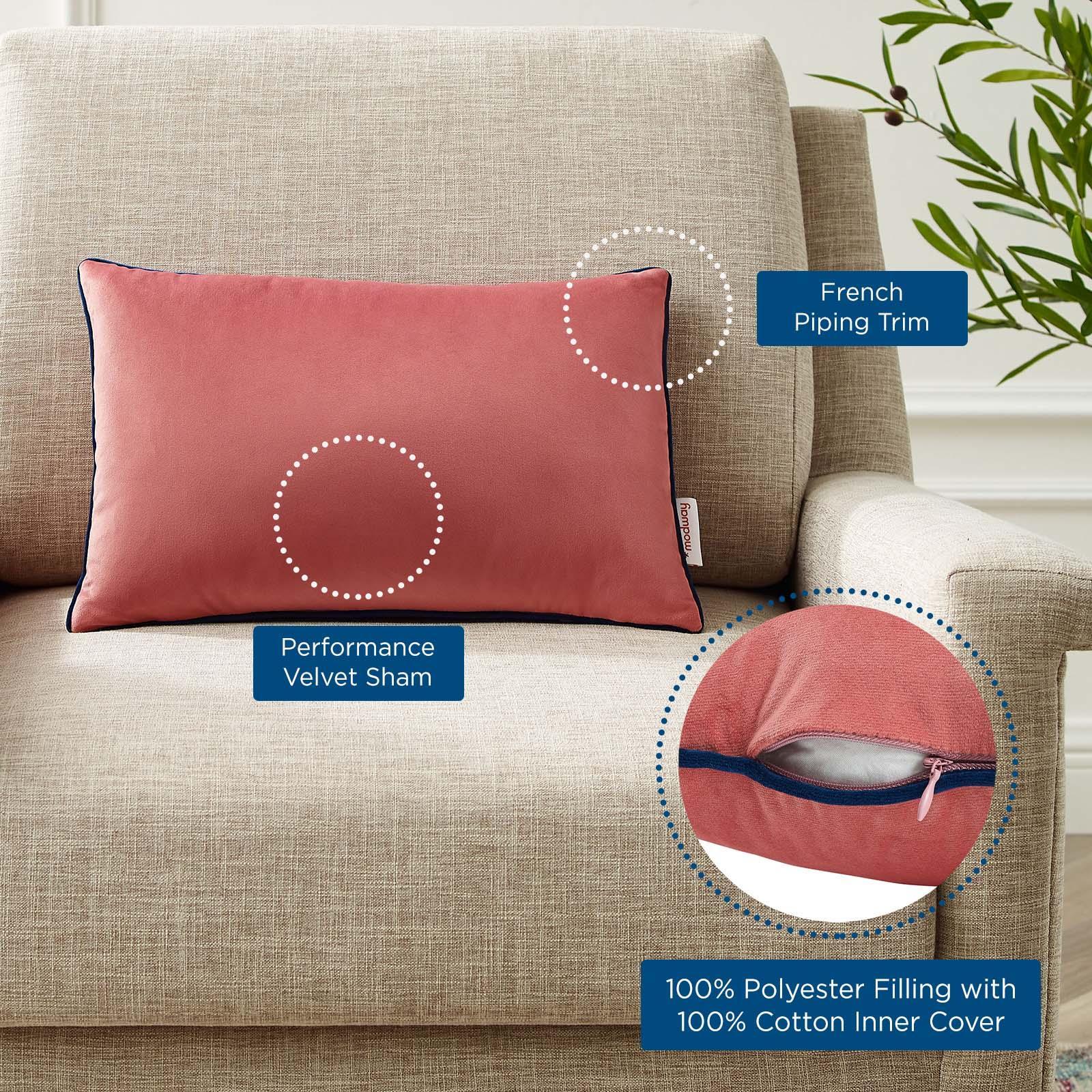 Modway Accentuate 18" Lumbar Performance Velvet Throw Pillow FredCo