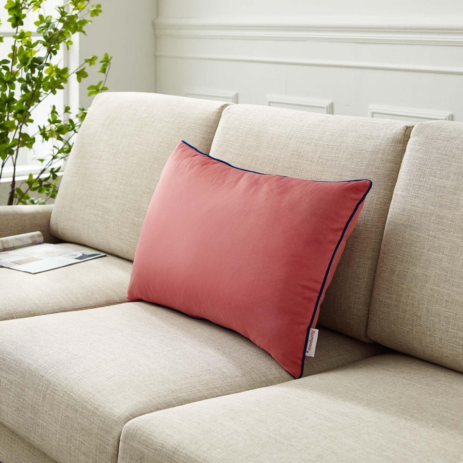 Modway Accentuate 24" Lumbar Performance Velvet Throw Pillow FredCo