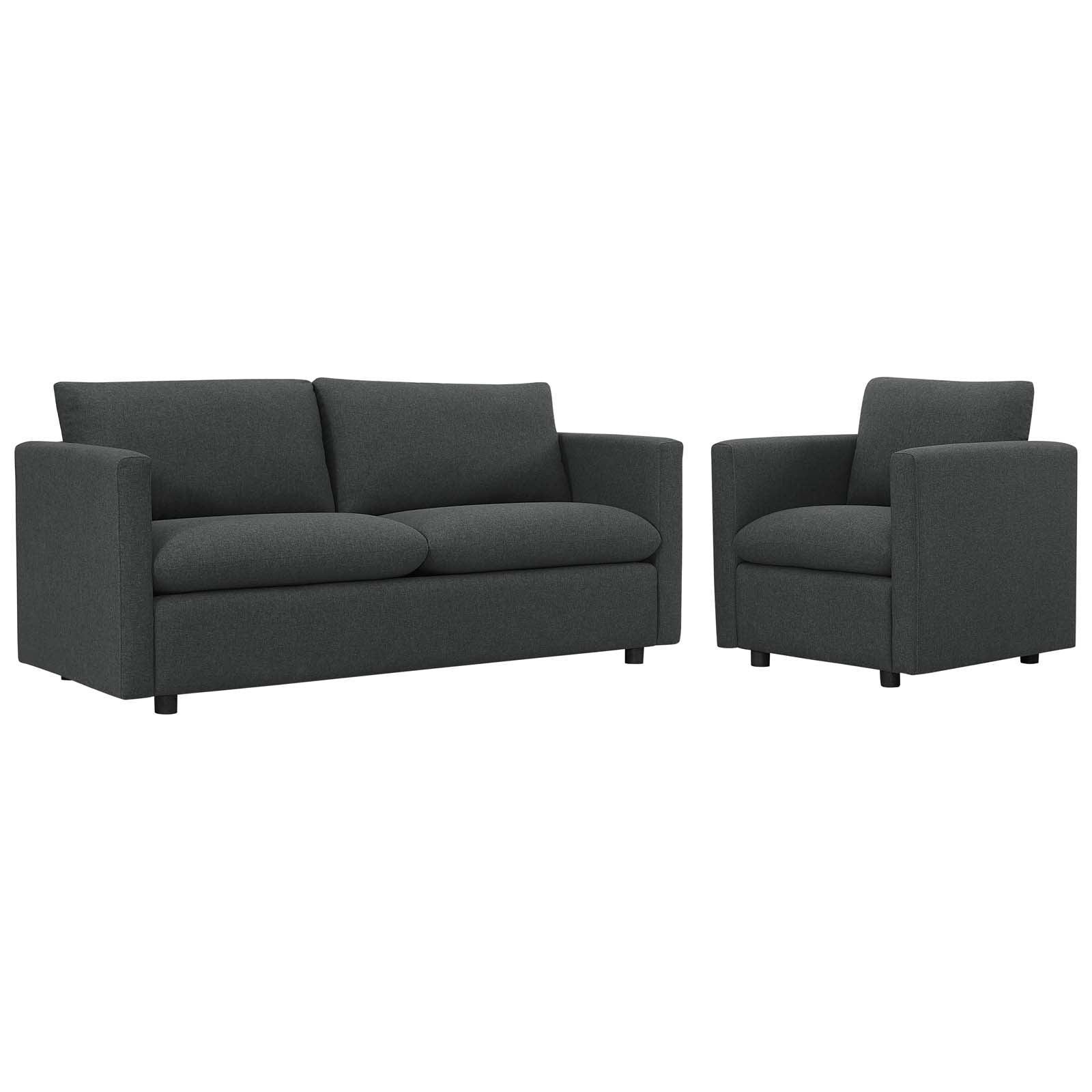 Modway Activate Upholstered Fabric Sofa and Armchair Set FredCo