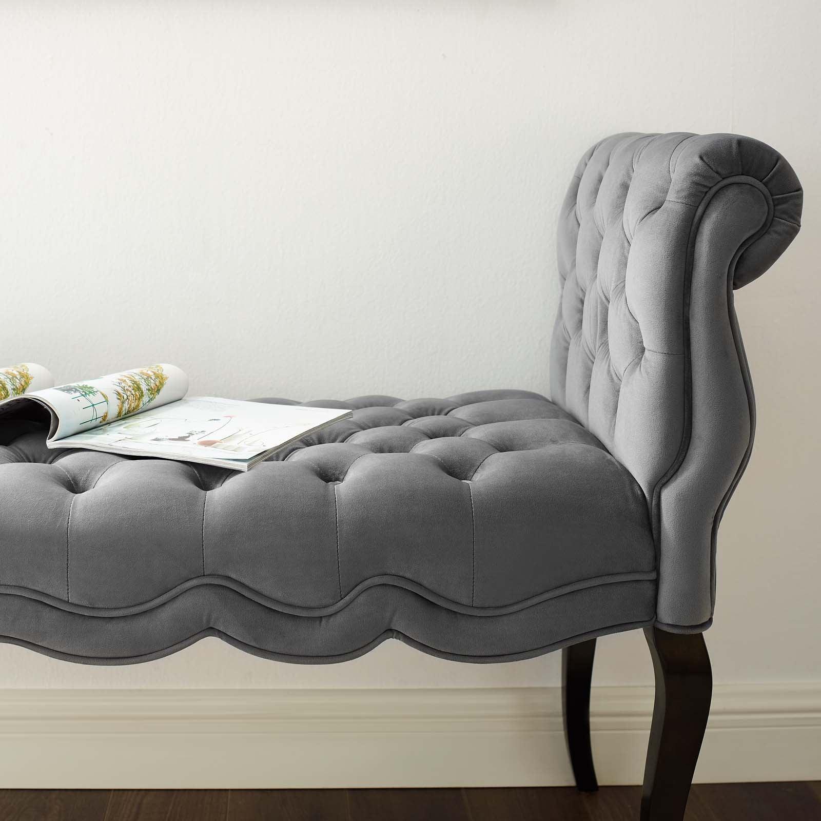 Modway Adelia Chesterfield Style Button Tufted Performance Velvet Bench FredCo