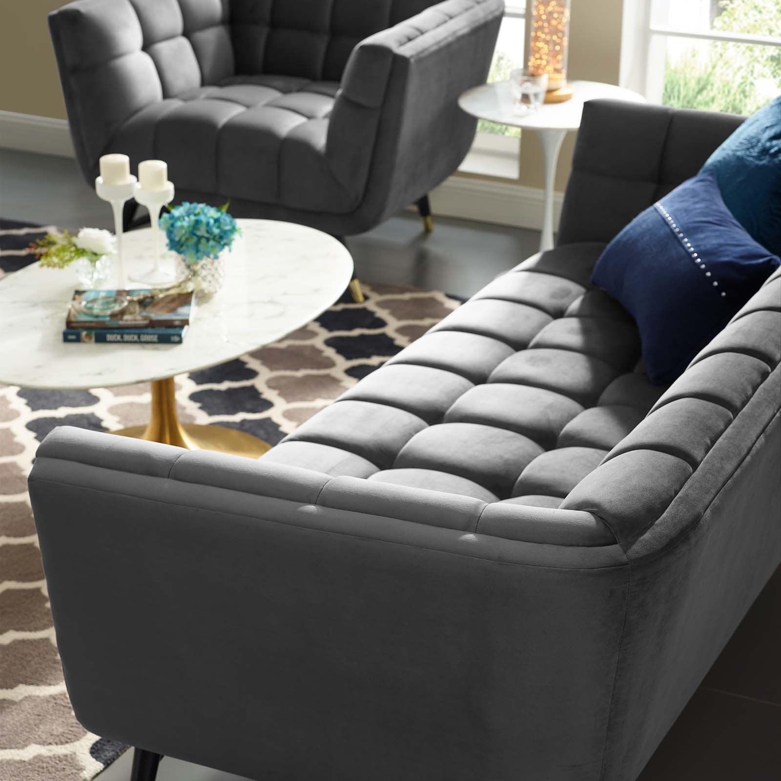 Modway Adept Performance Velvet Sofa FredCo