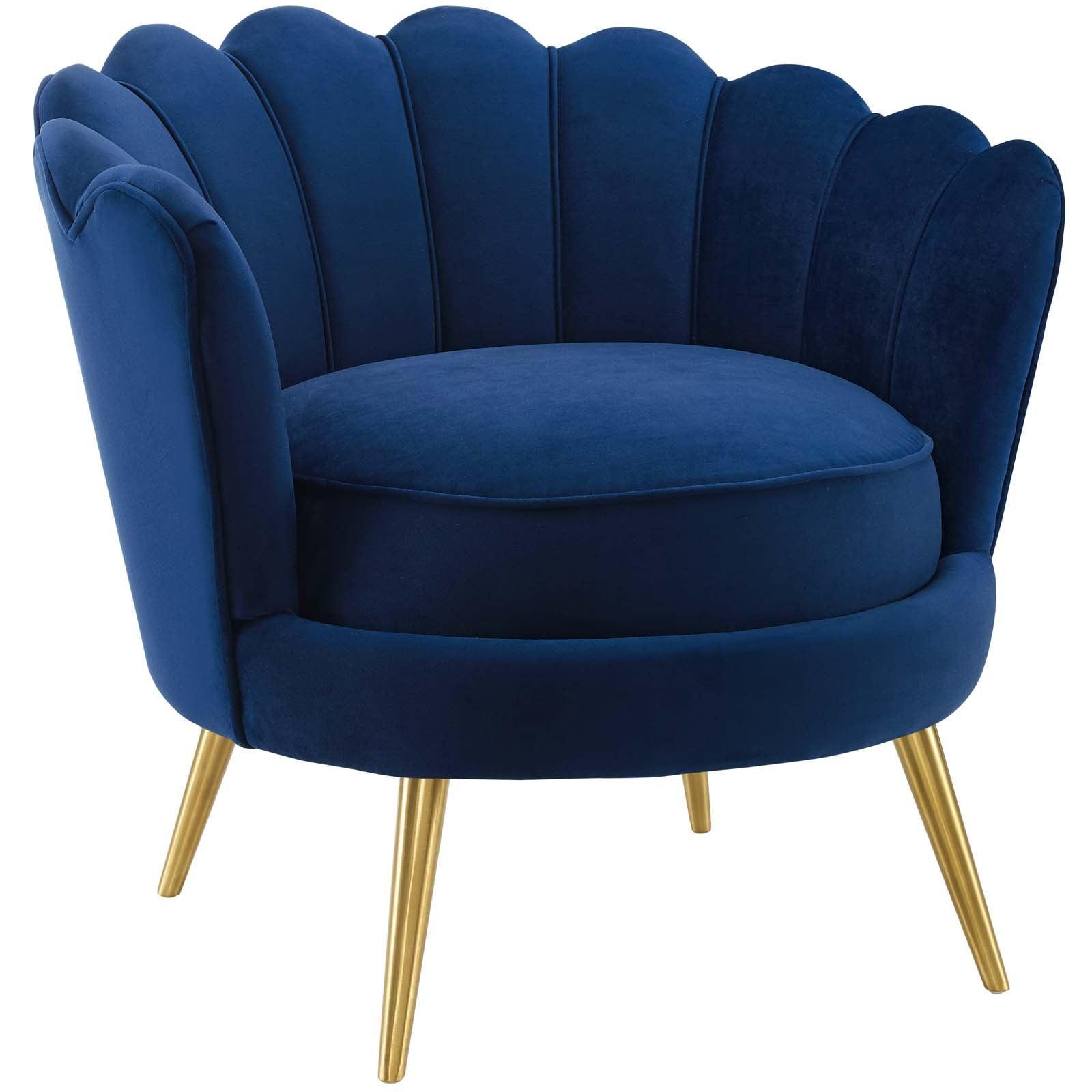 Modway Admire Scalloped Edge Performance Velvet Accent Armchair FredCo