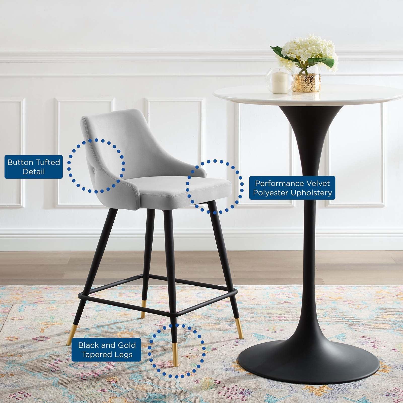 Modway Adorn Performance Velvet Counter Stool Set of 2 FredCo