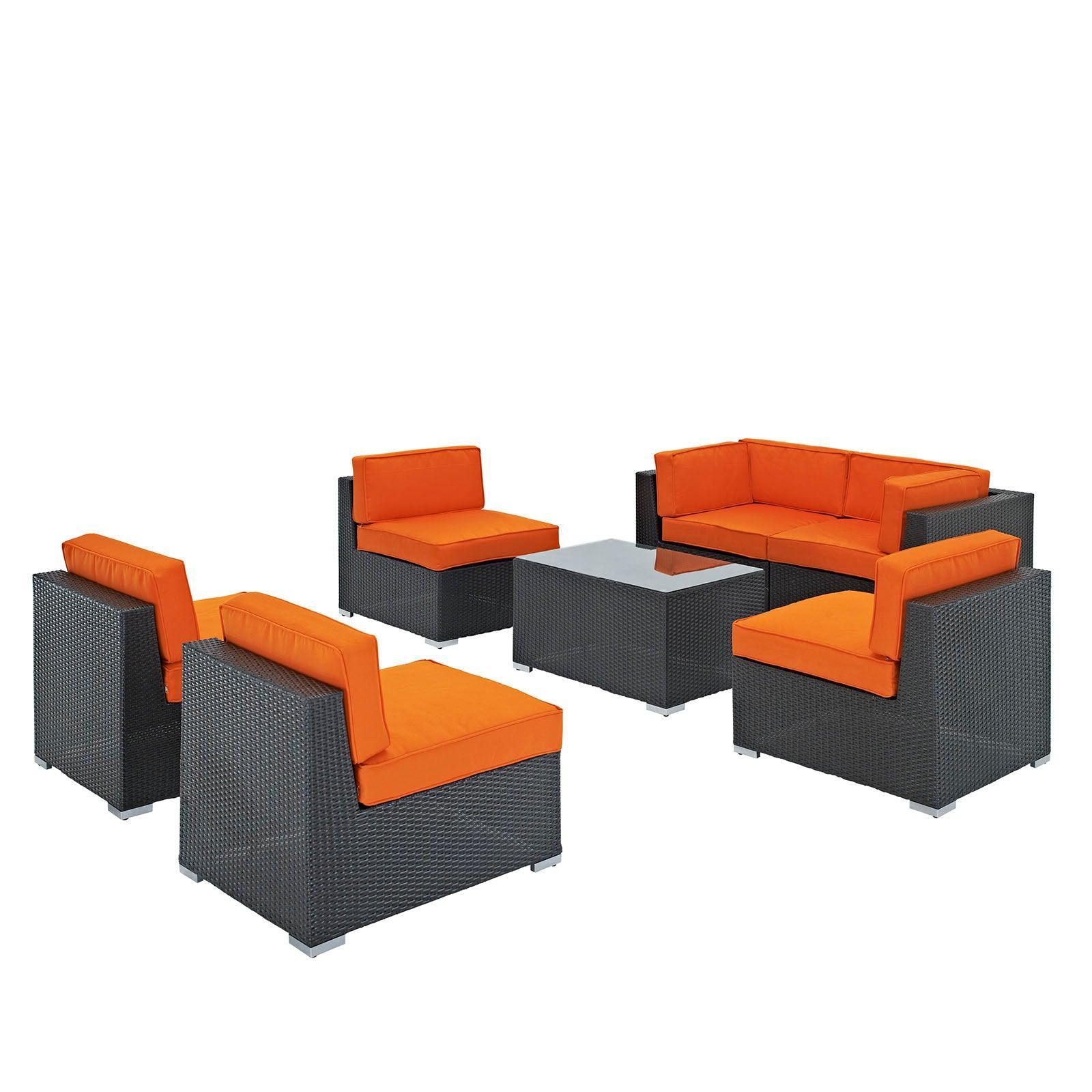 Modway Aero 7 Piece Outdoor Patio Sectional Set FredCo