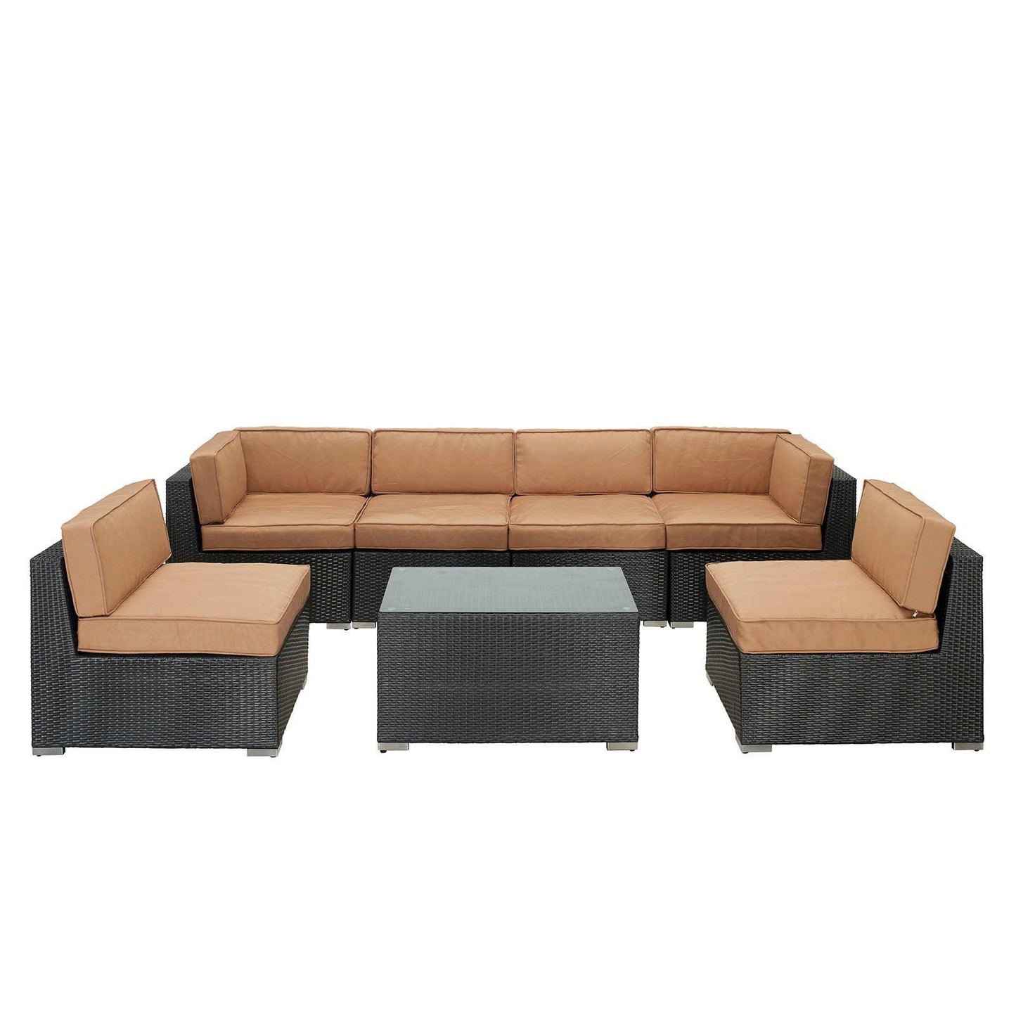 Modway Aero 7 Piece Outdoor Patio Sectional Set FredCo