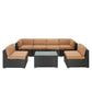 Modway Aero 7 Piece Outdoor Patio Sectional Set FredCo