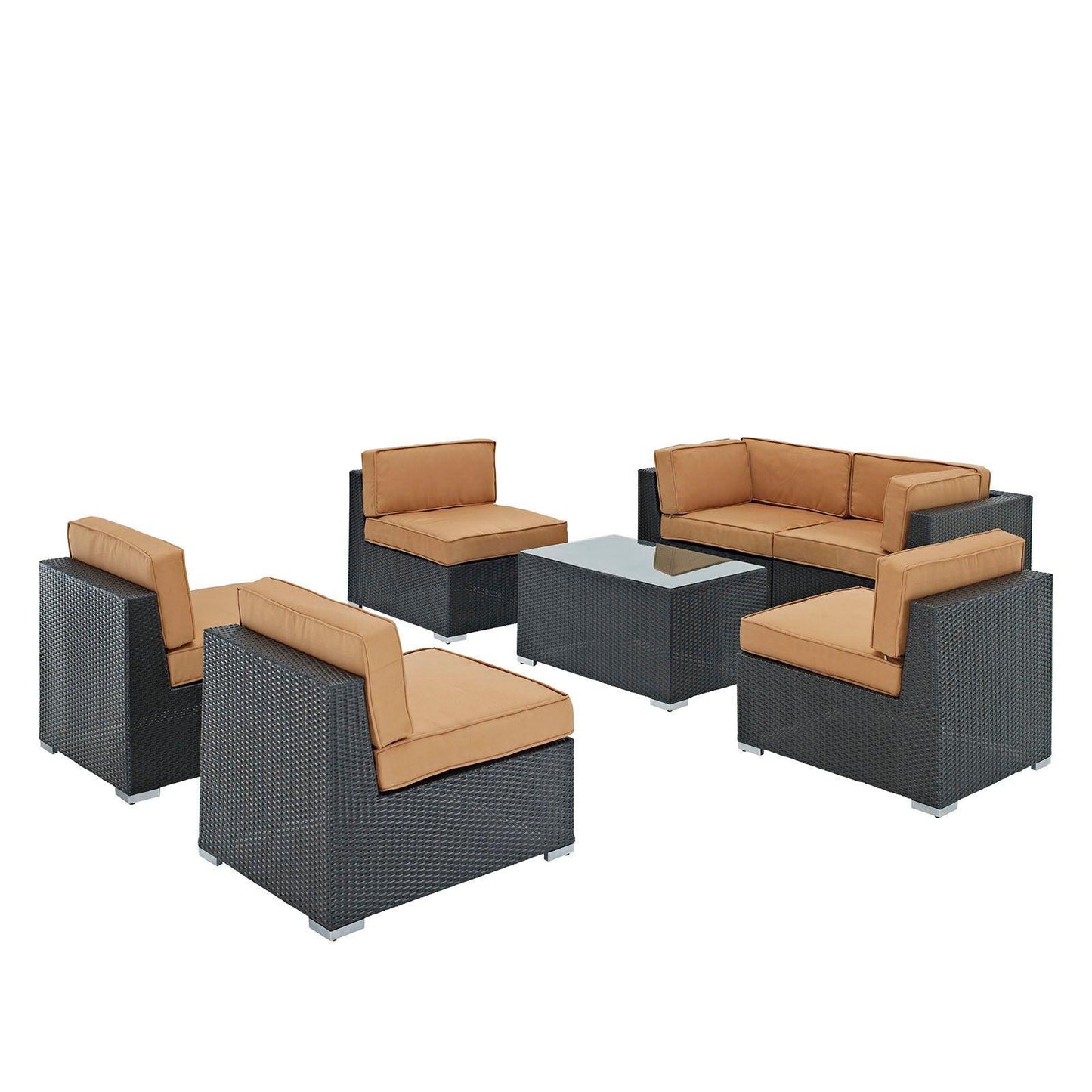 Modway Aero 7 Piece Outdoor Patio Sectional Set FredCo