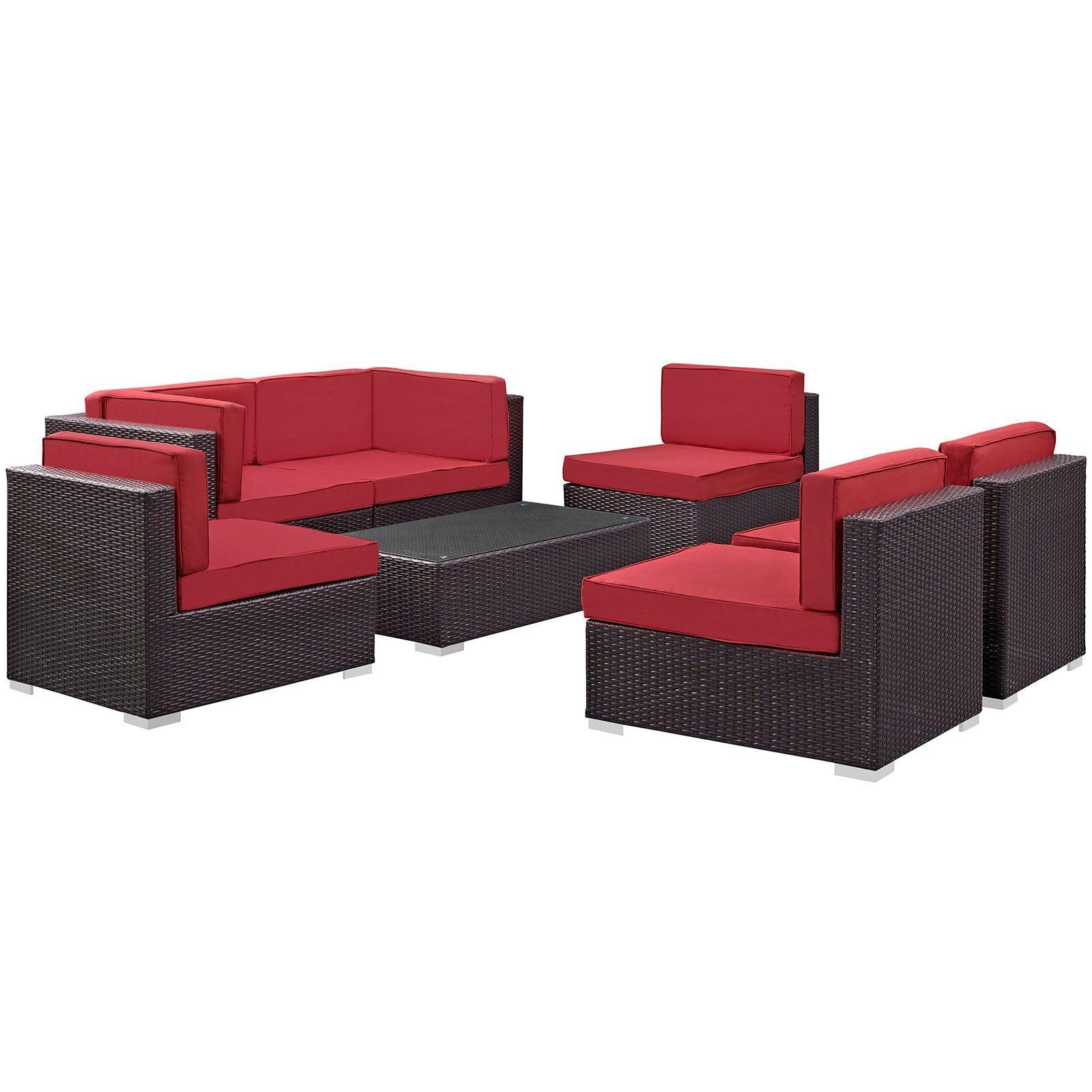 Modway Aero 7 Piece Outdoor Patio Sectional Set FredCo