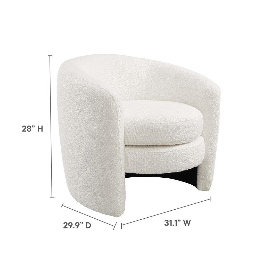 Modway Affinity Upholstered Boucle Fabric Curved Back Armchair FredCo