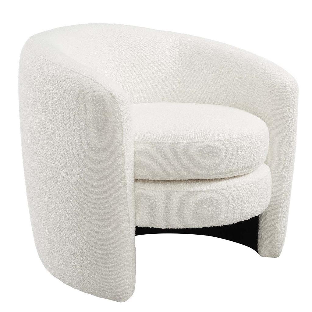 Modway Affinity Upholstered Boucle Fabric Curved Back Armchair FredCo