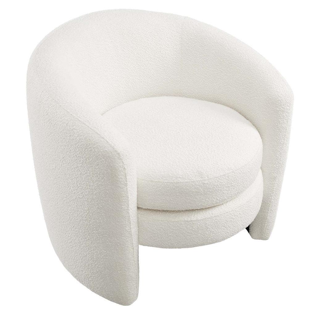 Modway Affinity Upholstered Boucle Fabric Curved Back Armchair FredCo