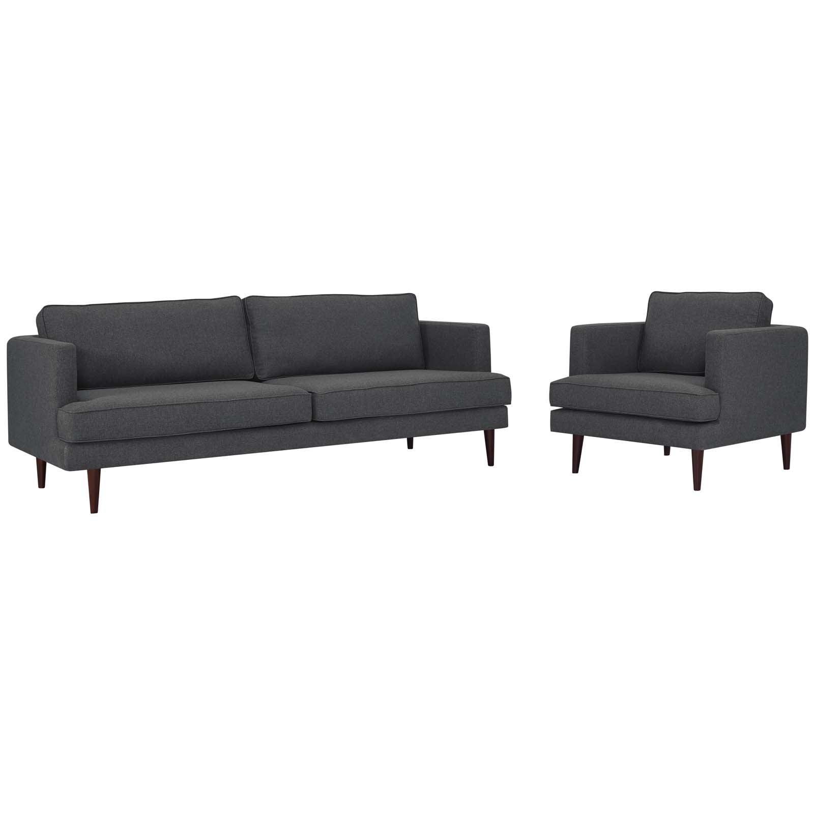 Modway Agile Upholstered Fabric Sofa and Armchair Set FredCo