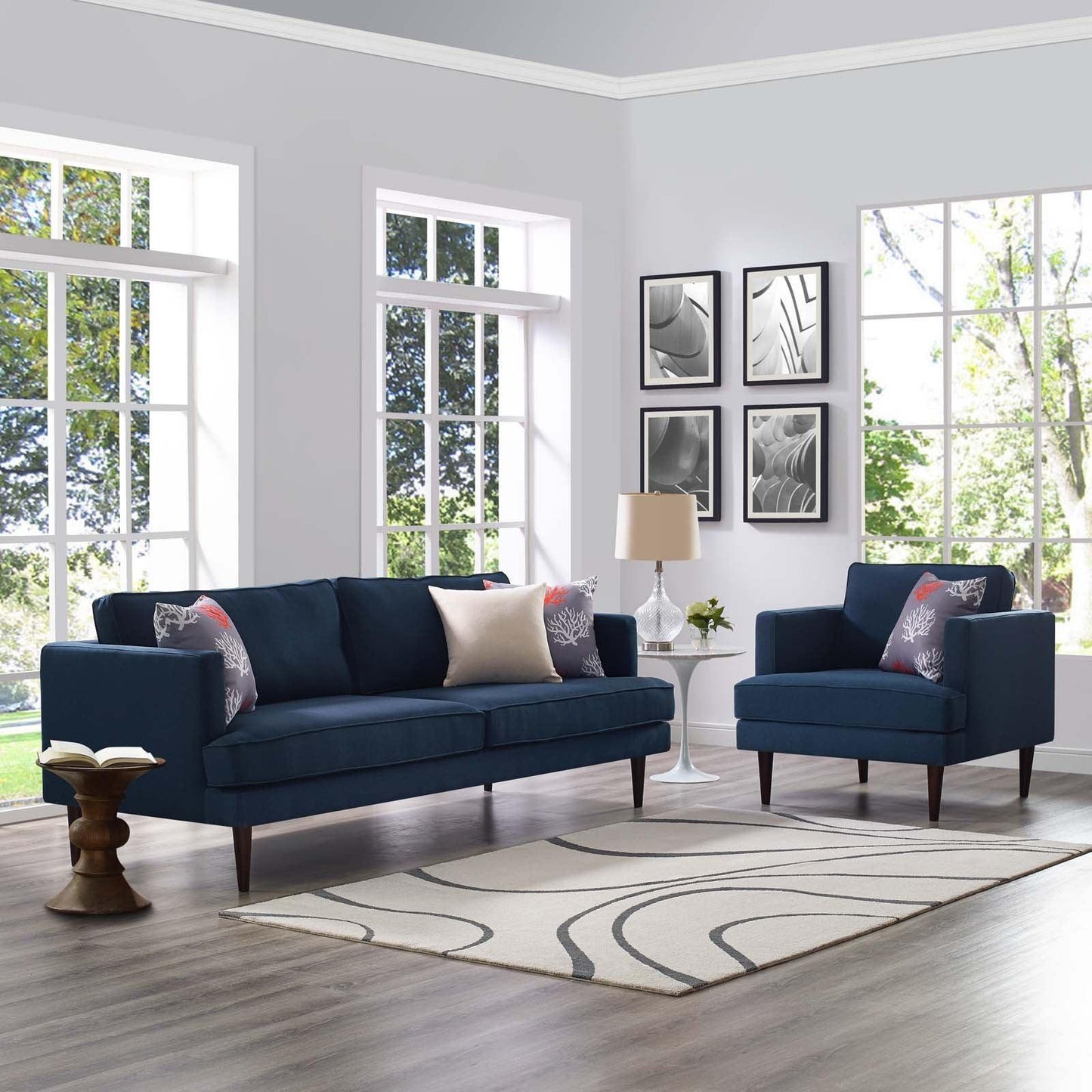 Modway Agile Upholstered Fabric Sofa and Armchair Set FredCo