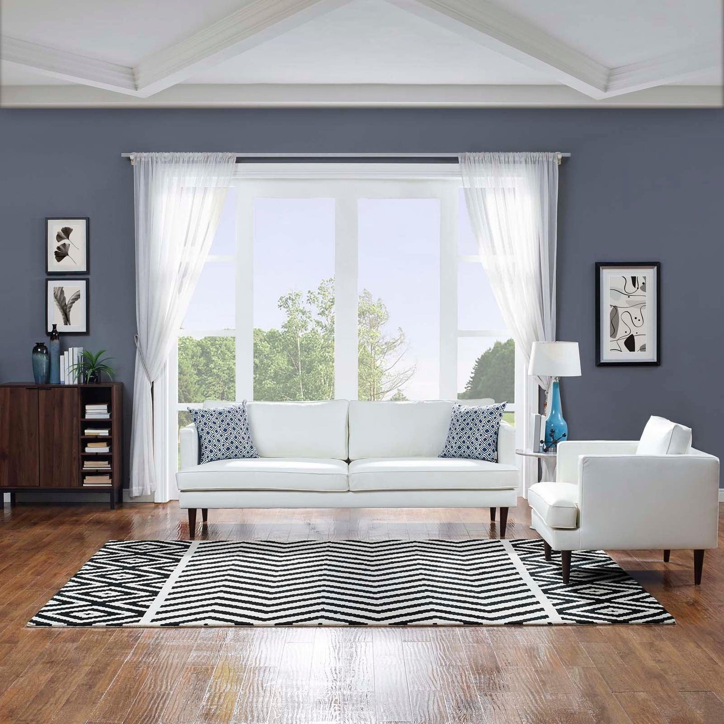 Modway Ailani Geometric Chevron / Diamond Area Rug FredCo