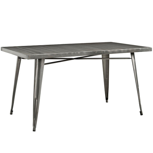 Modway Alacrity Rectangle Metal Dining Table FredCo