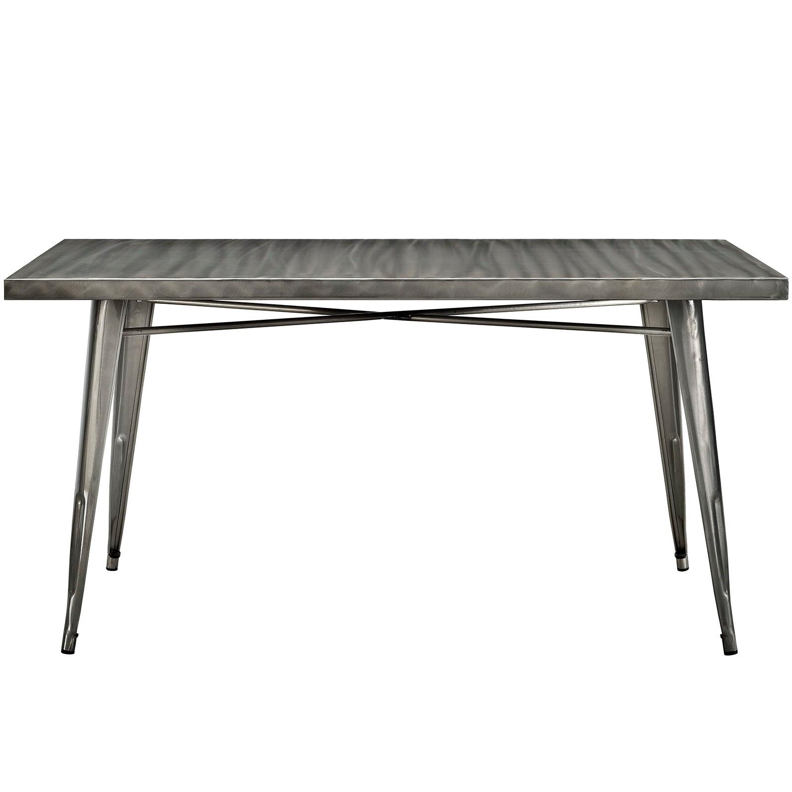 Modway Alacrity Rectangle Metal Dining Table FredCo