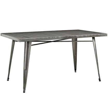 Modway Alacrity Rectangle Metal Dining Table FredCo
