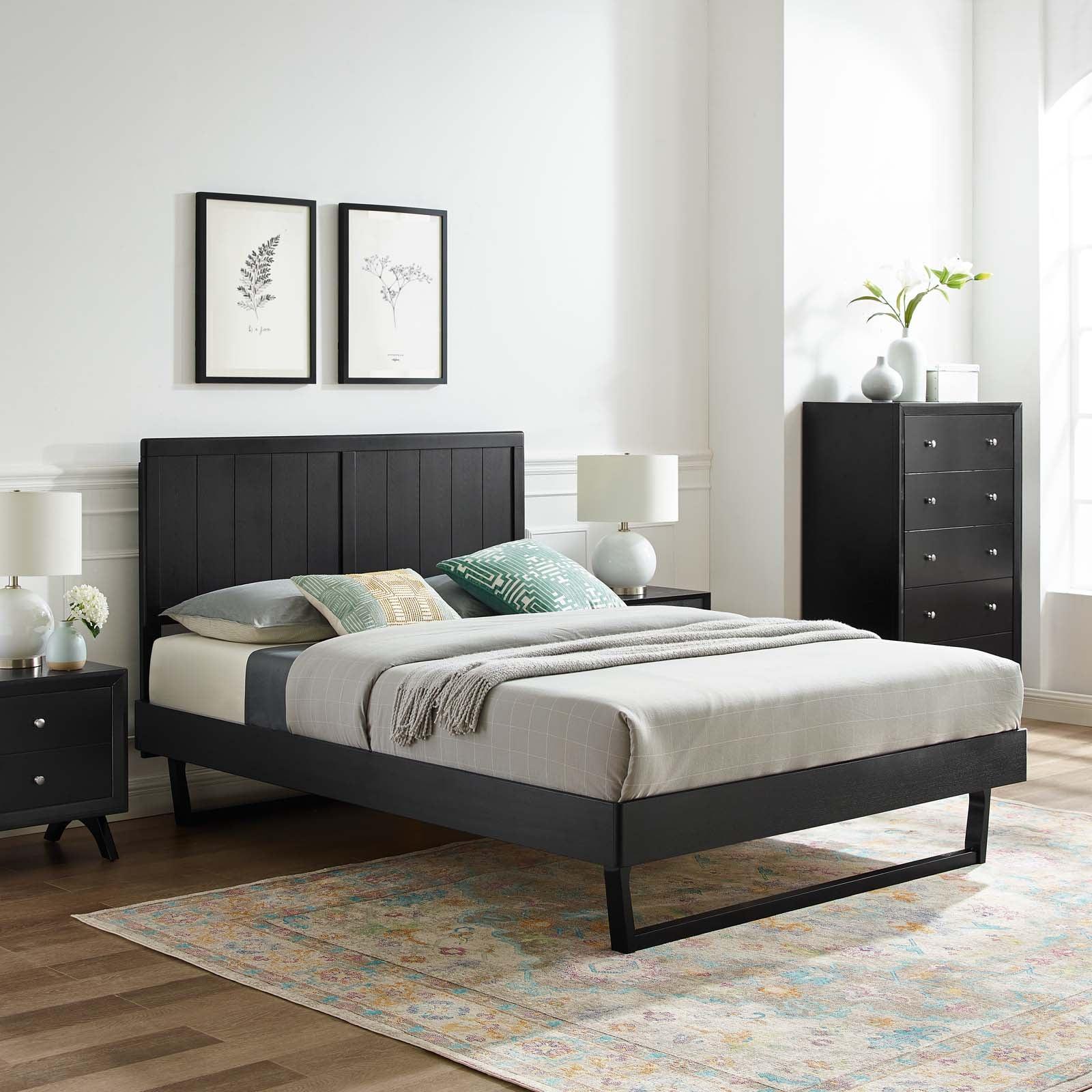 Modway Alana Queen Wood Platform Bed With Angular Frame FredCo