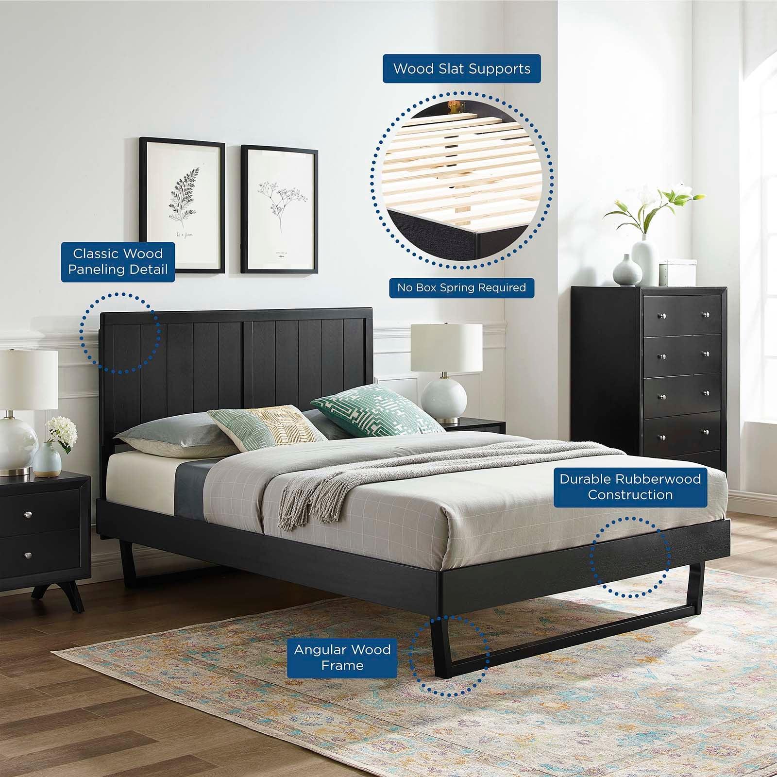 Modway Alana Queen Wood Platform Bed With Angular Frame FredCo