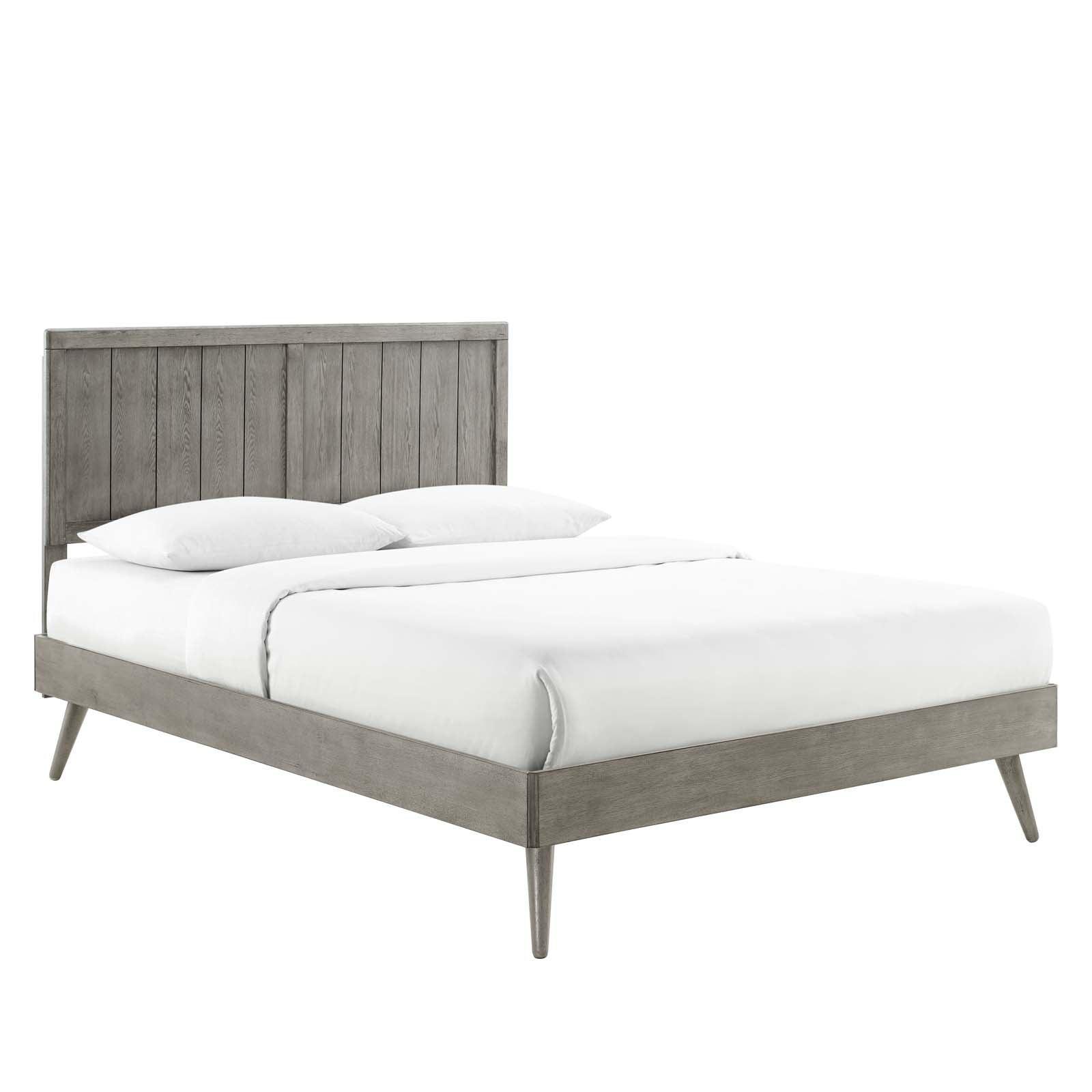 Modway Alana Queen Wood Platform Bed With Splayed Legs FredCo
