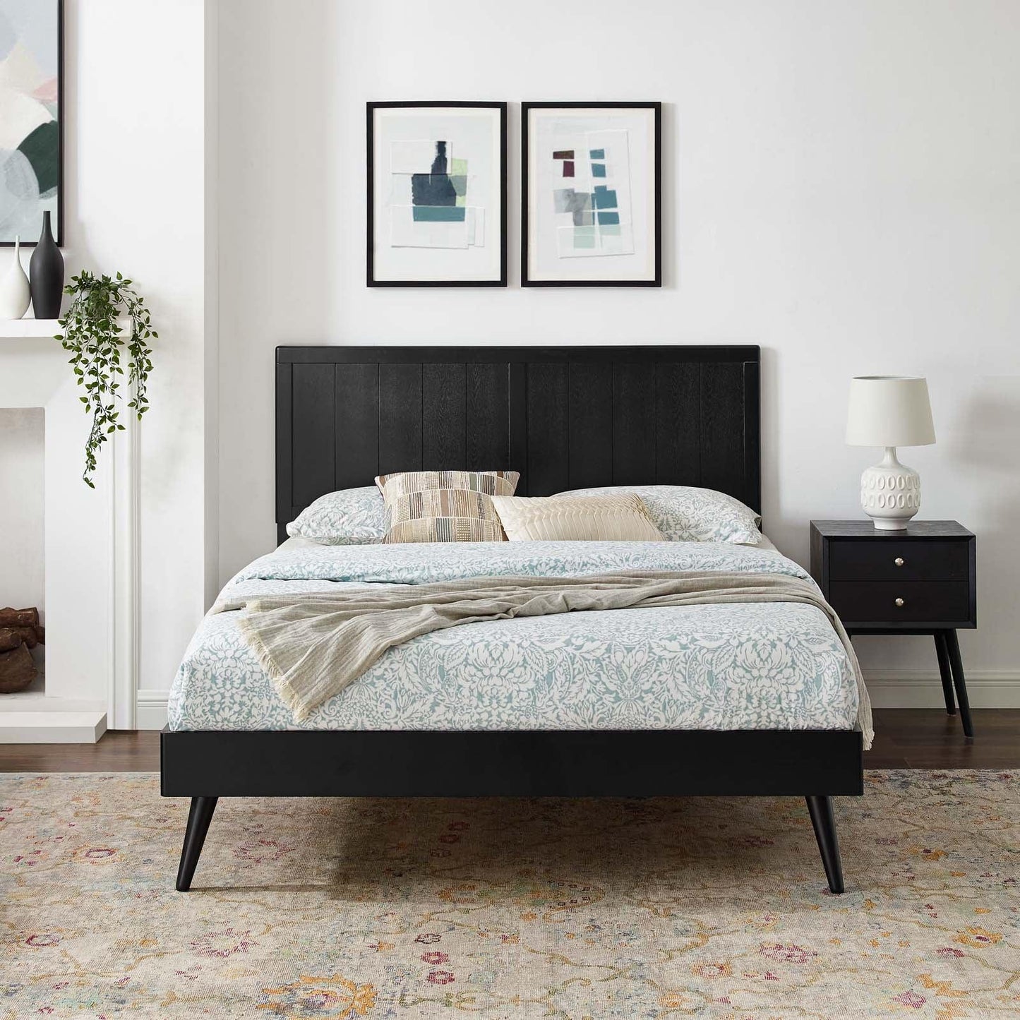 Modway Alana Queen Wood Platform Bed With Splayed Legs FredCo