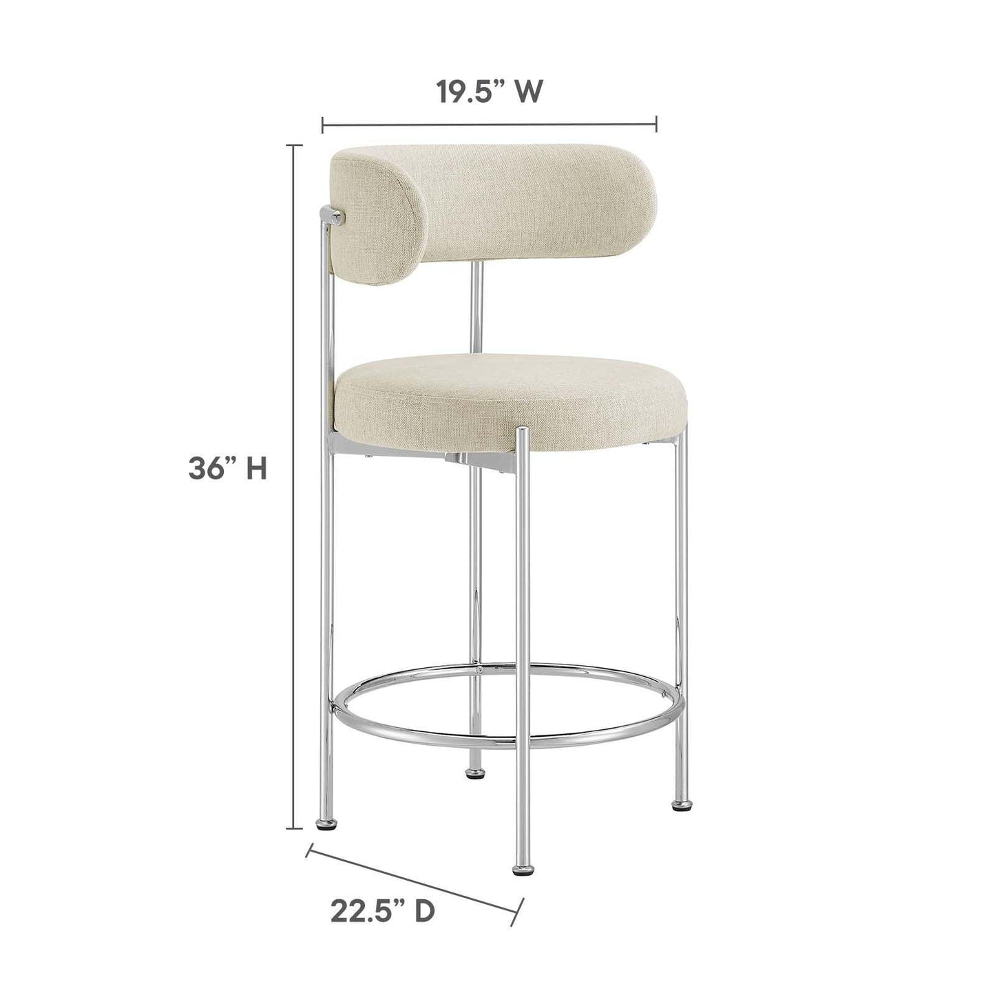Modway Albie Fabric Counter Stools - Set of 2, EEI-6519 FredCo