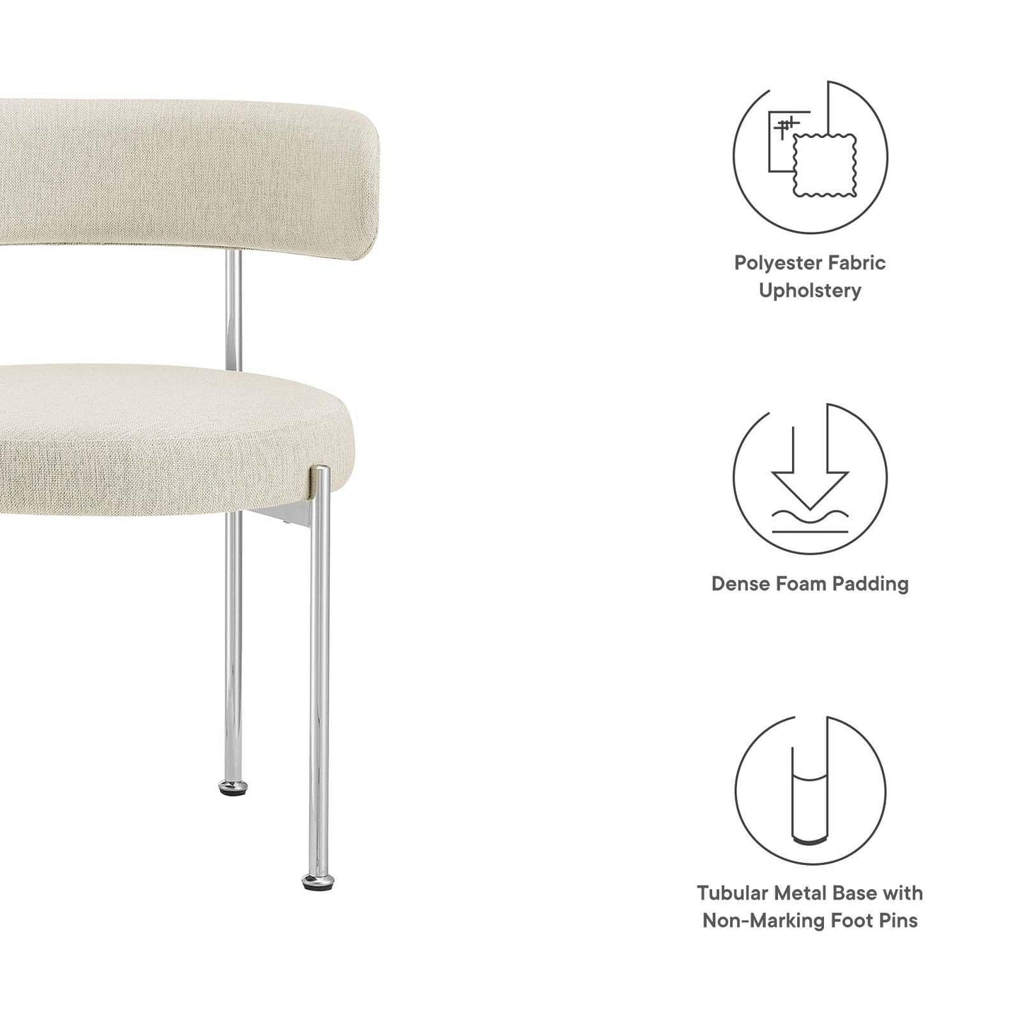 Modway Albie Fabric Dining Chairs - Set of 2, EEI-6517 FredCo