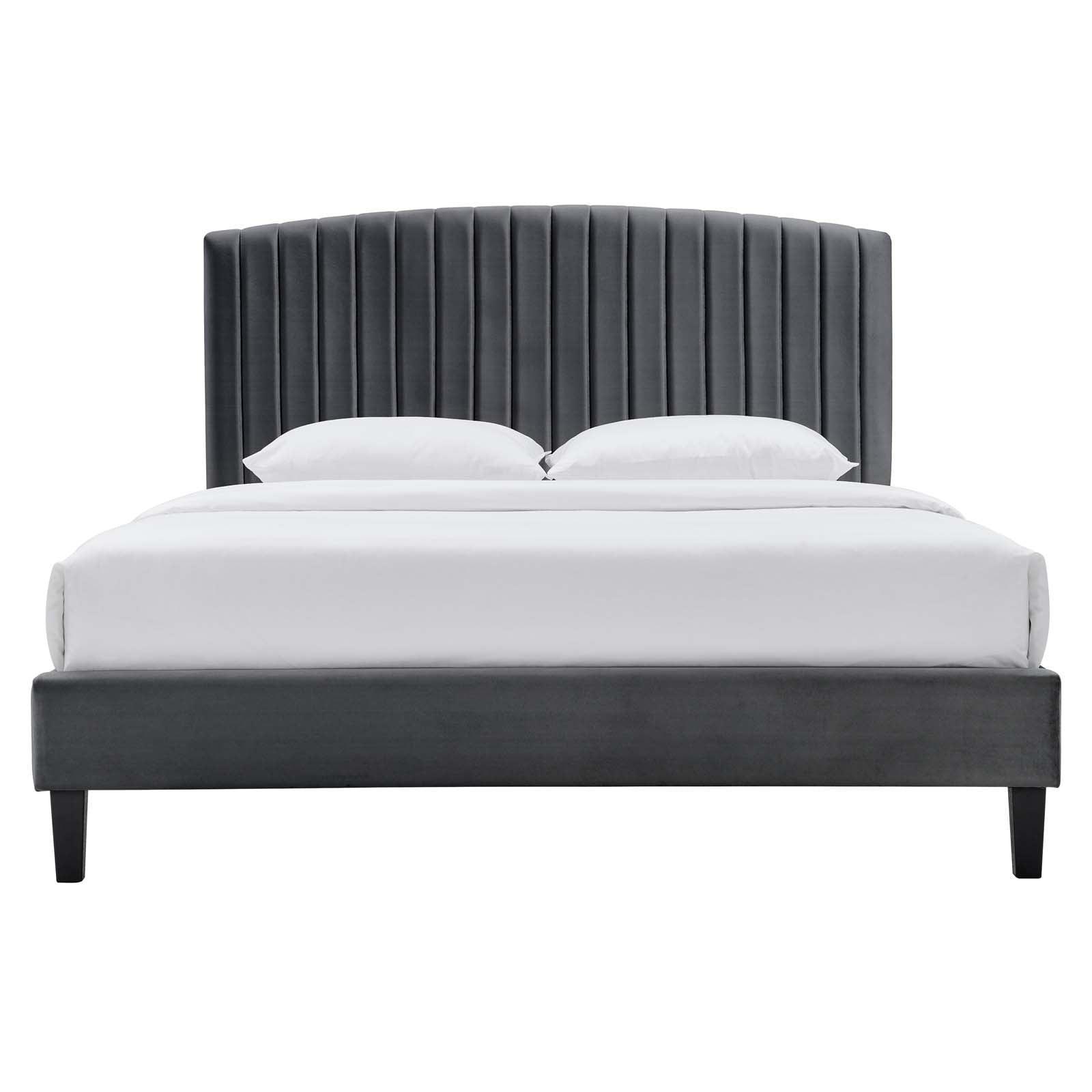 Modway Alessi Performance Velvet Full Platform Bed FredCo