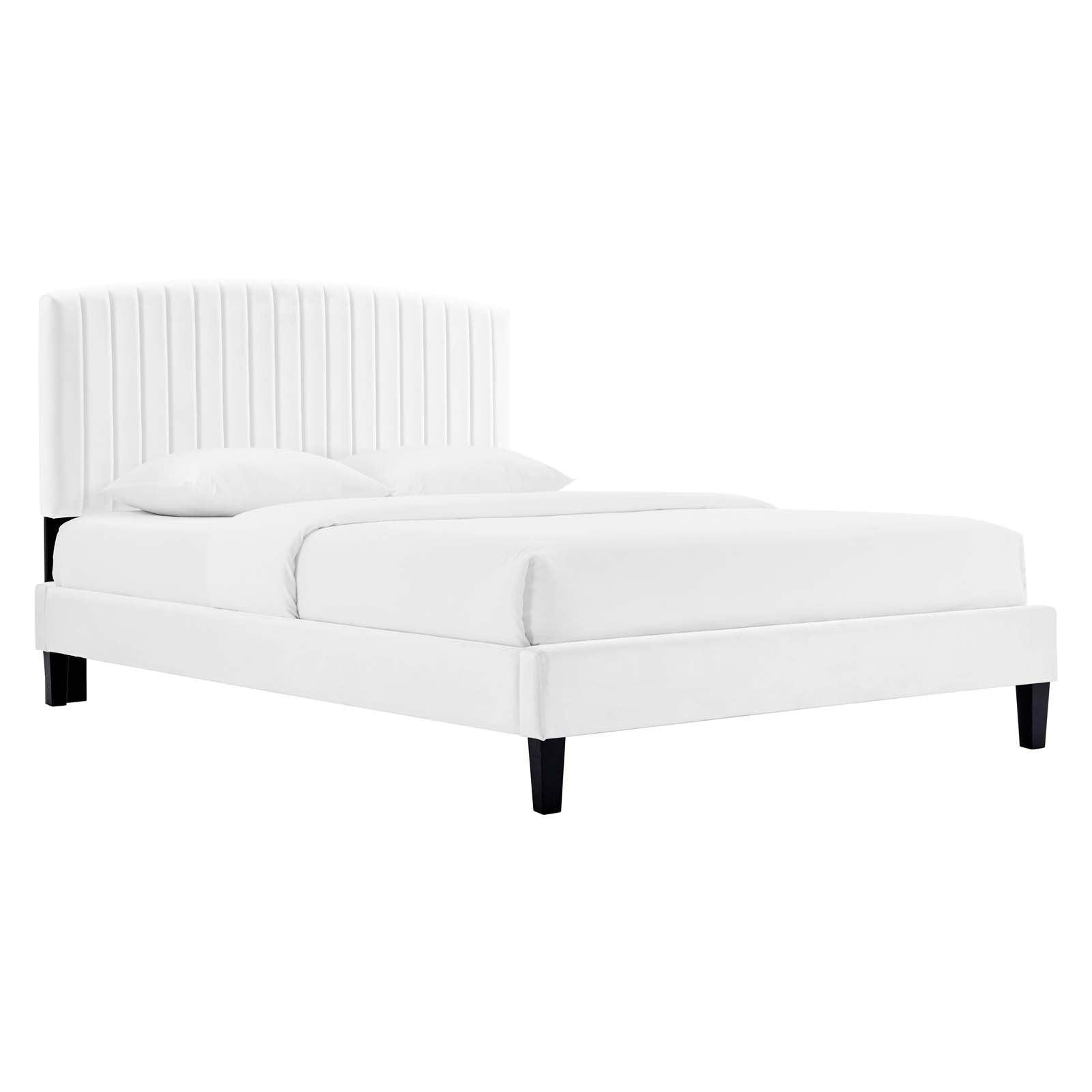 Modway Alessi Performance Velvet Full Platform Bed FredCo