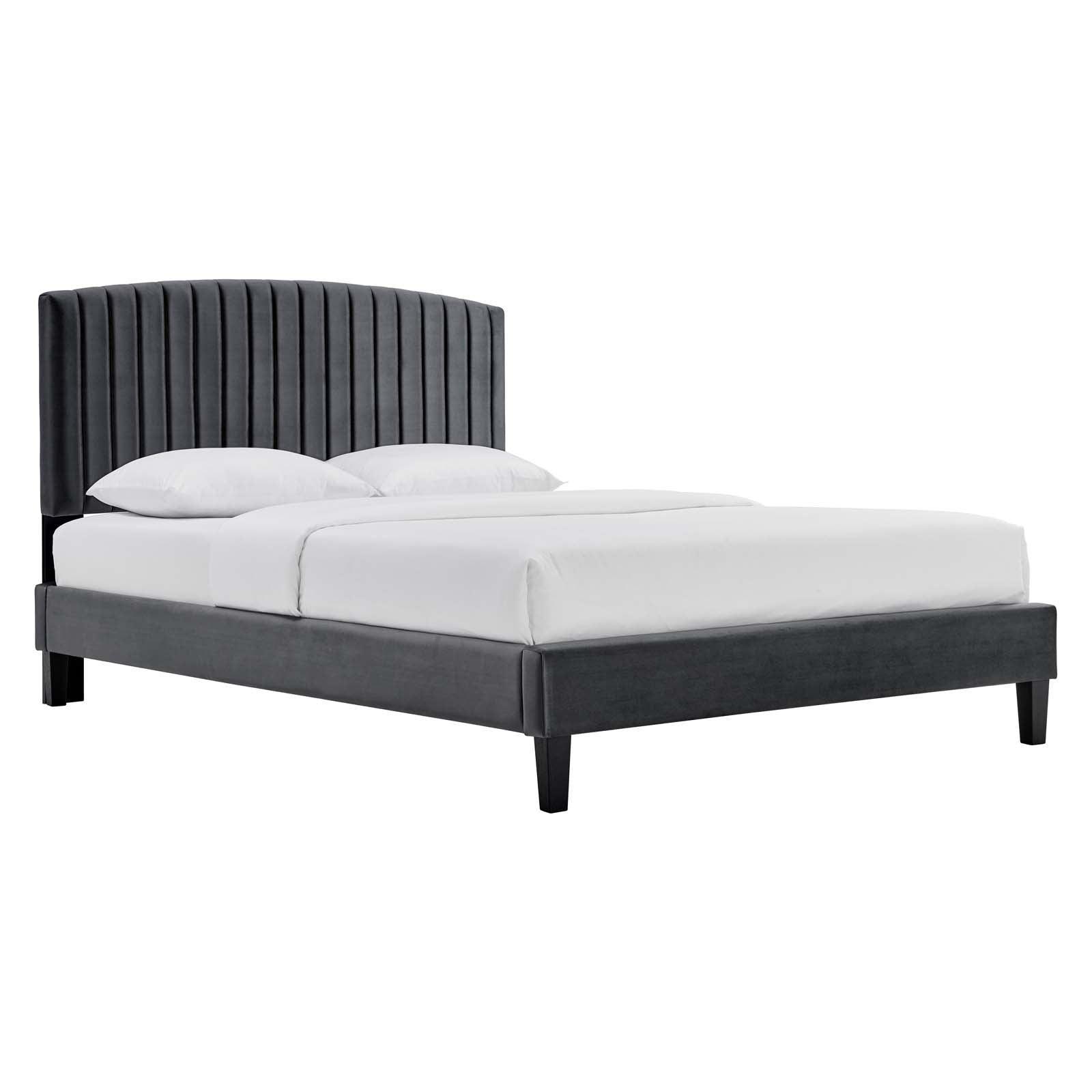 Modway Alessi Performance Velvet King Platform Bed FredCo