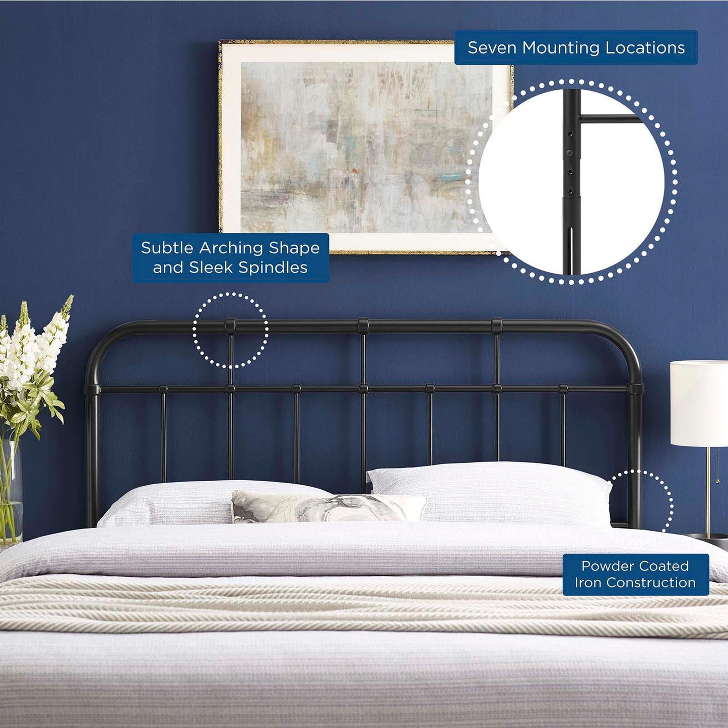 Modway Alessia King Metal Headboard FredCo