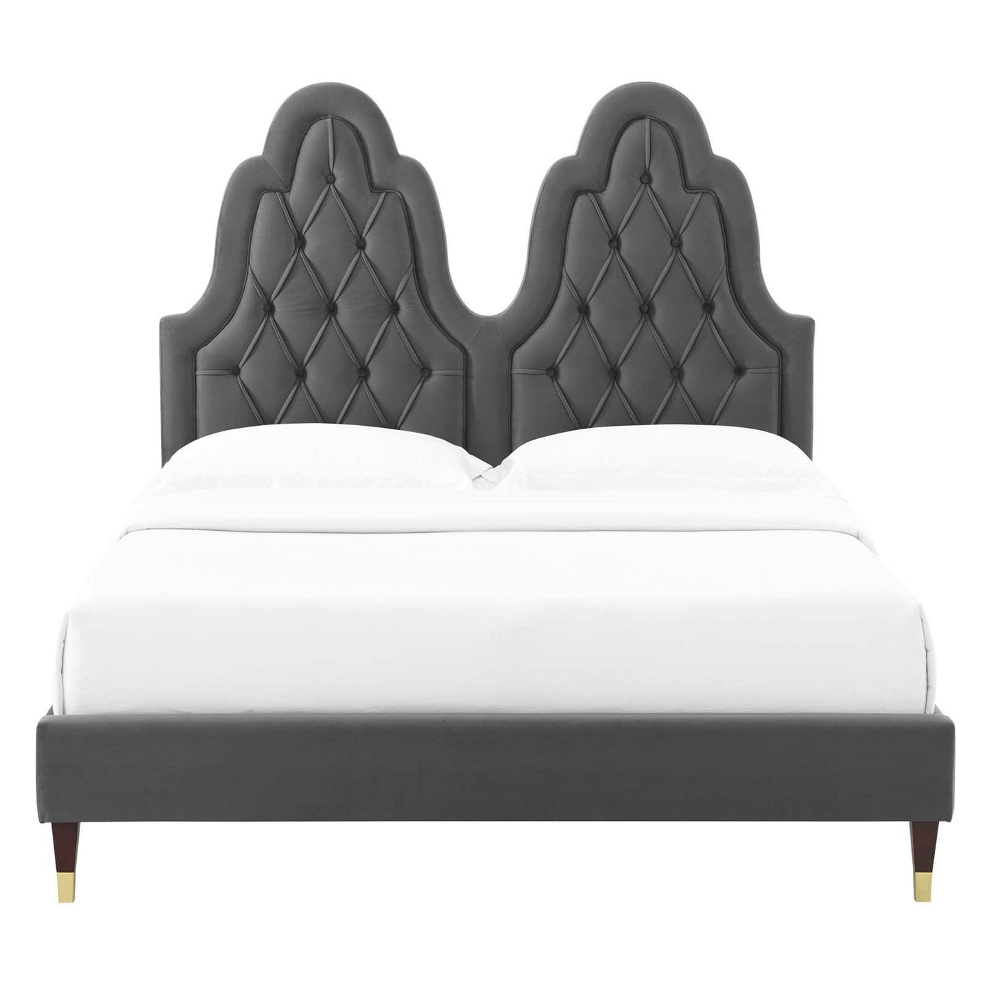 Modway Alexandria Tufted Performance Velvet Twin Platform Bed FredCo