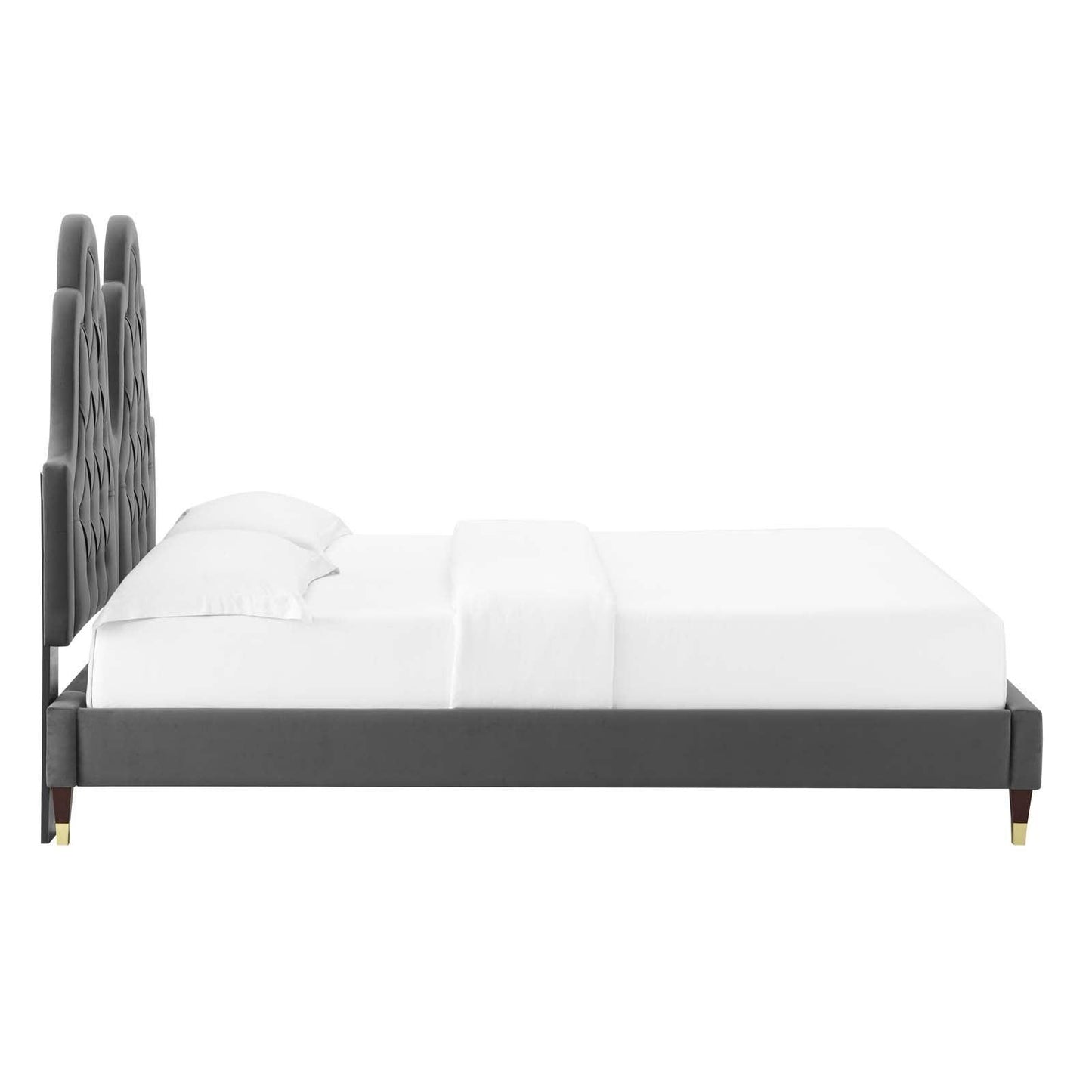 Modway Alexandria Tufted Performance Velvet Twin Platform Bed FredCo