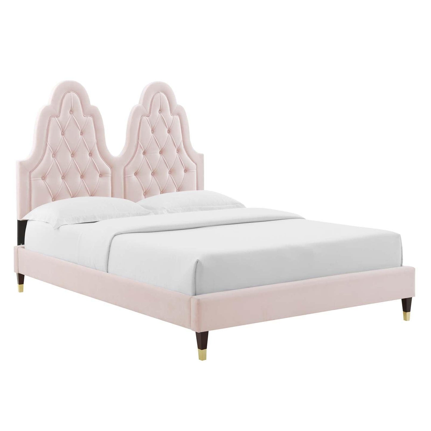 Modway Alexandria Tufted Performance Velvet Twin Platform Bed FredCo