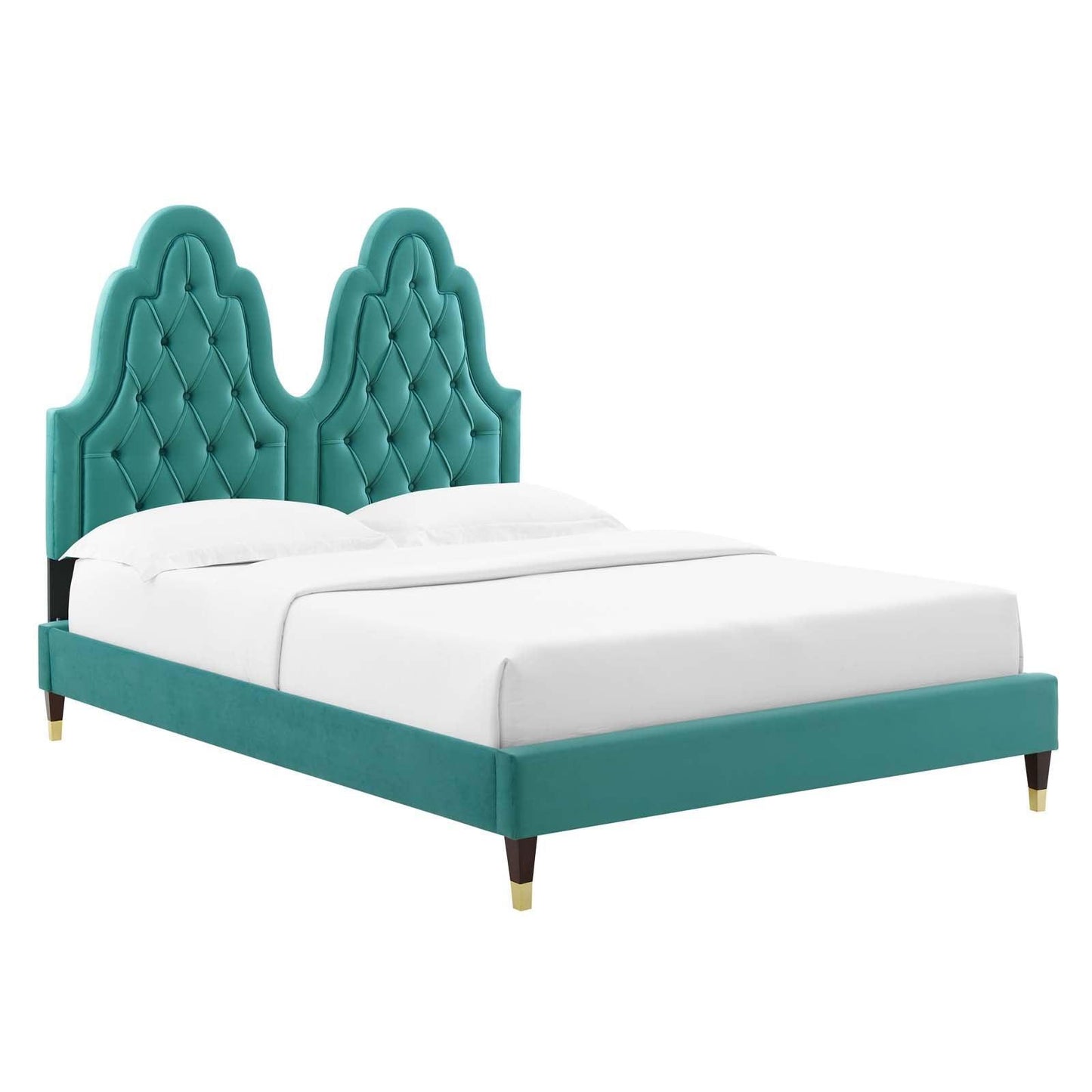 Modway Alexandria Tufted Performance Velvet Twin Platform Bed FredCo