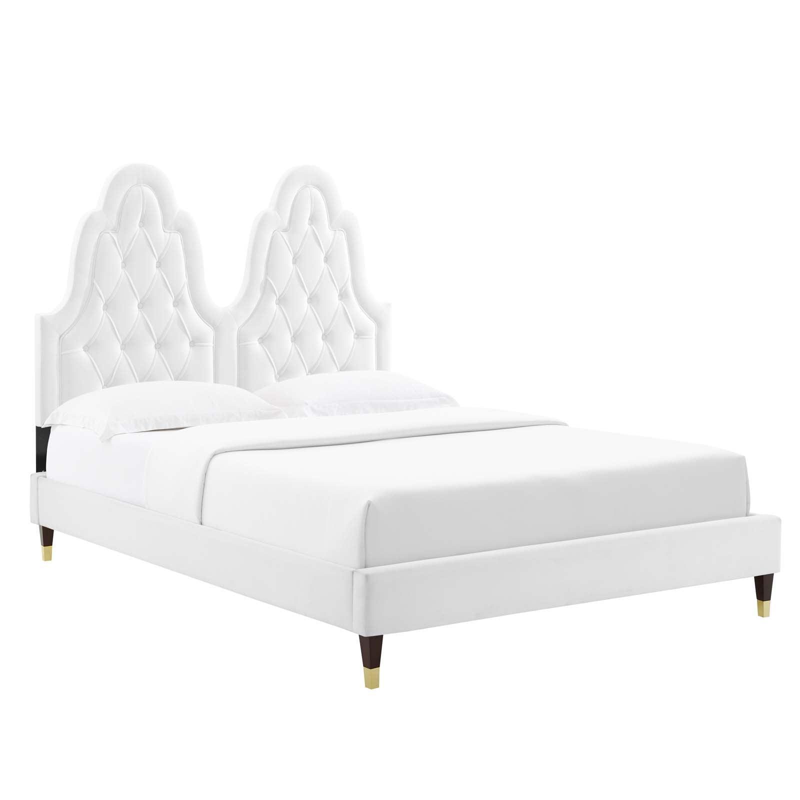 Modway Alexandria Tufted Performance Velvet Twin Platform Bed FredCo