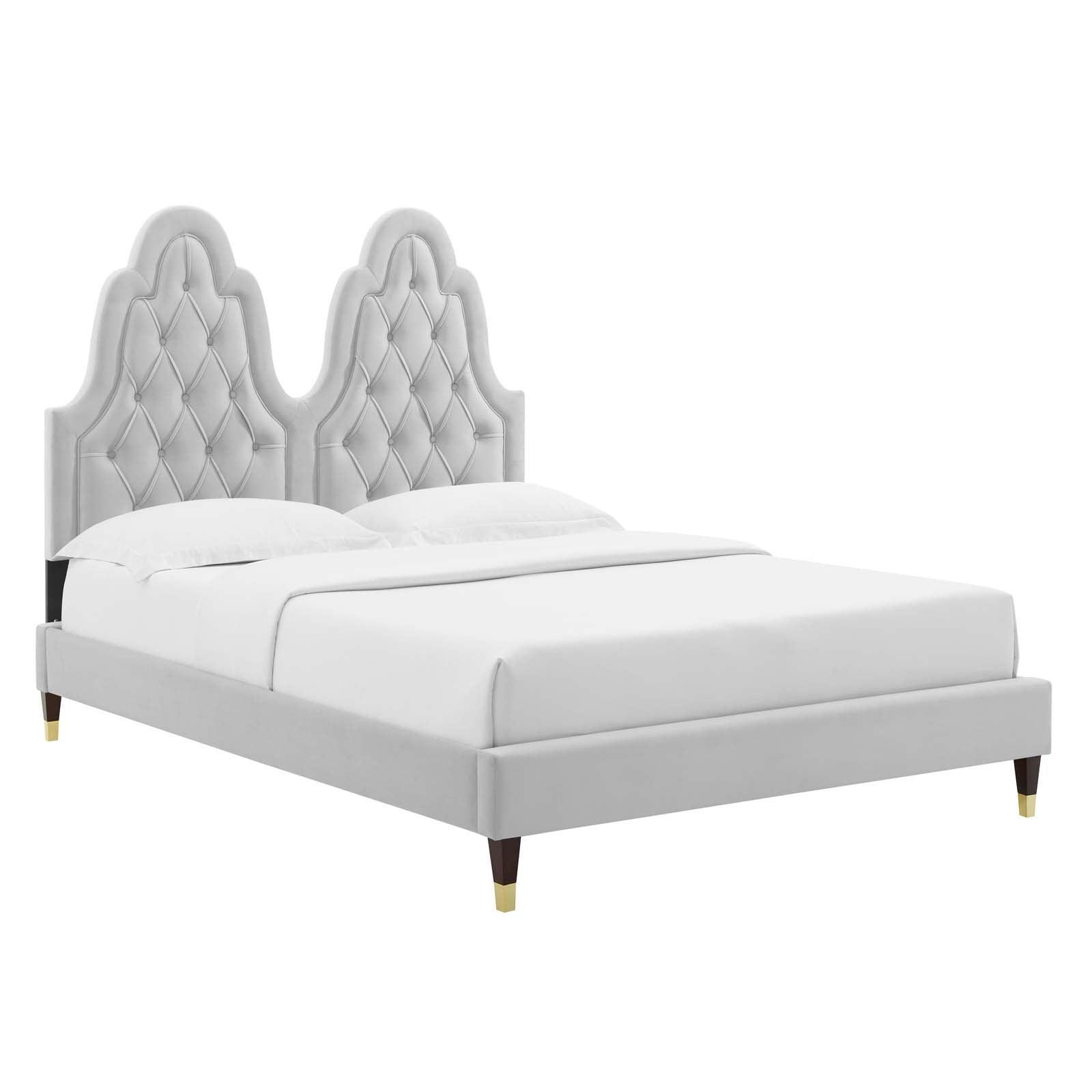 Modway Alexandria Tufted Performance Velvet Twin Platform Bed FredCo