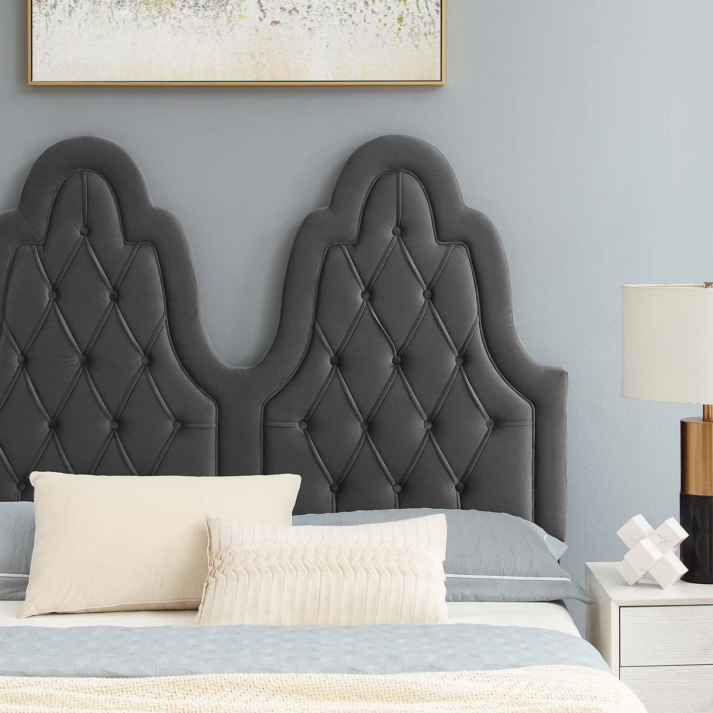 Modway Alexandria Tufted Performance Velvet Twin Platform Bed FredCo