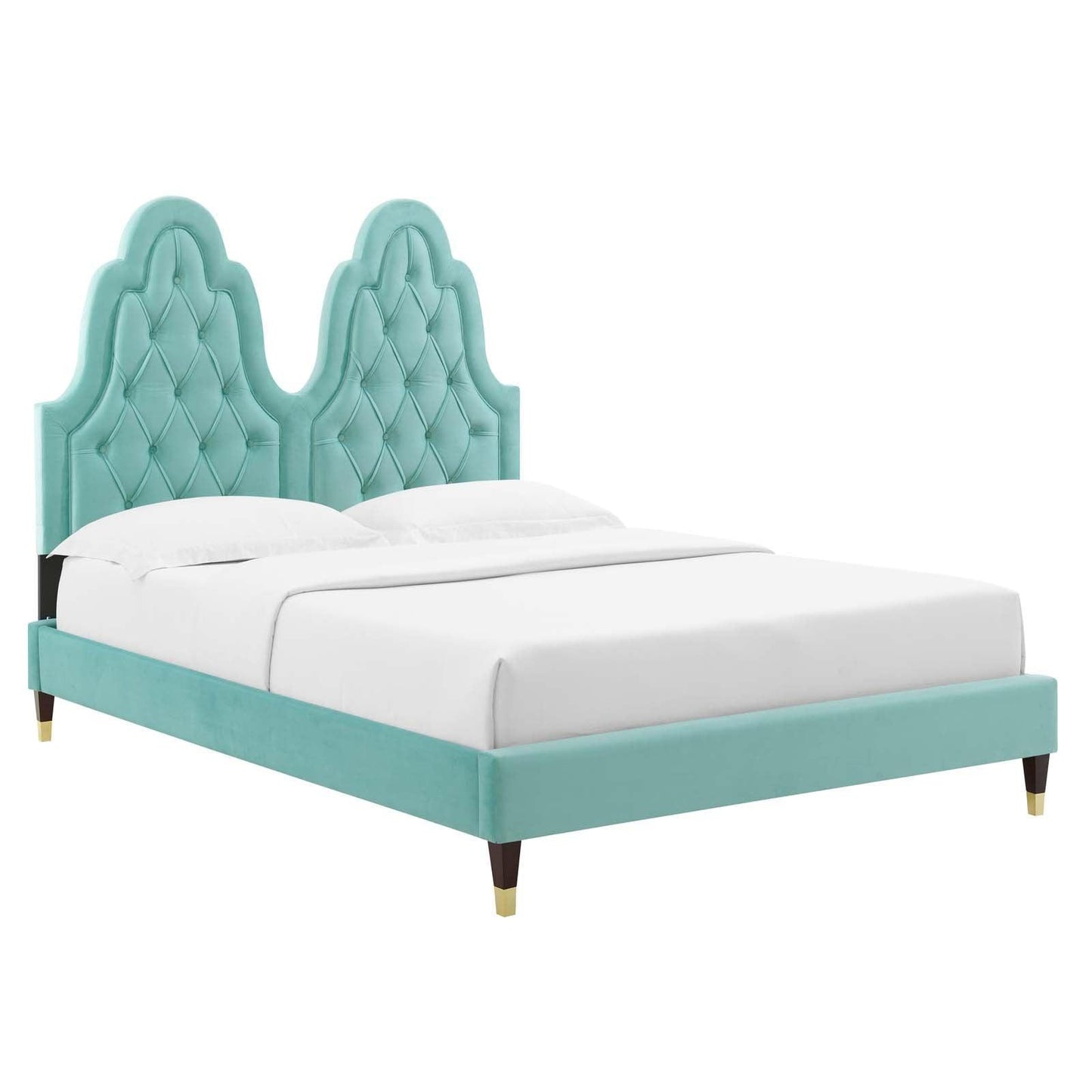 Modway Alexandria Tufted Performance Velvet Twin Platform Bed FredCo