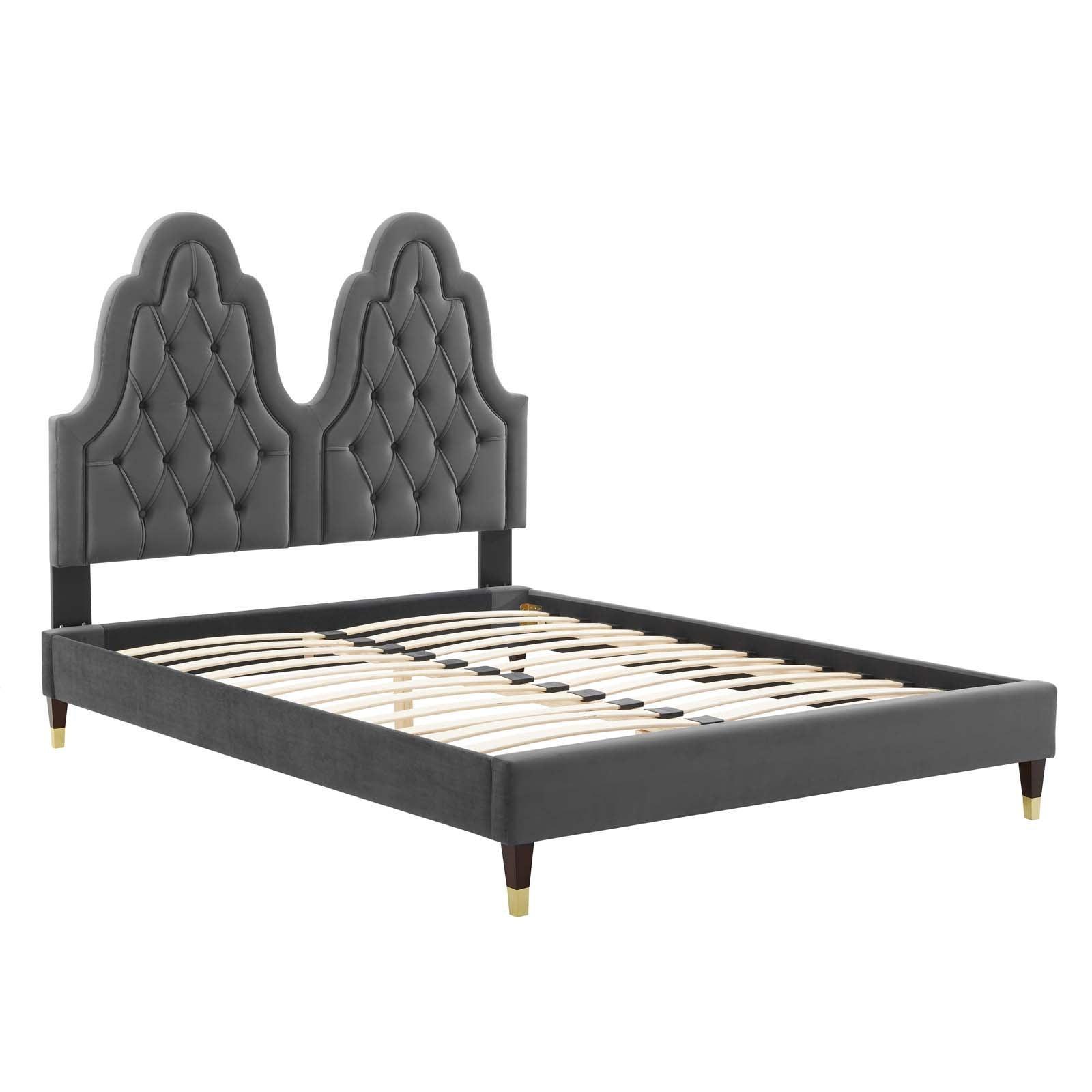 Modway Alexandria Tufted Performance Velvet Twin Platform Bed FredCo