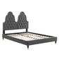 Modway Alexandria Tufted Performance Velvet Twin Platform Bed FredCo