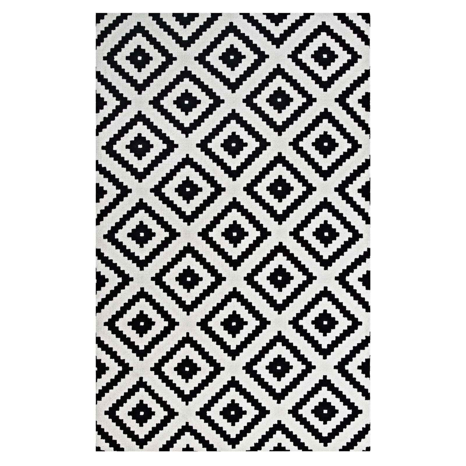 Modway Alika Abstract Diamond Trellis Area Rug FredCo